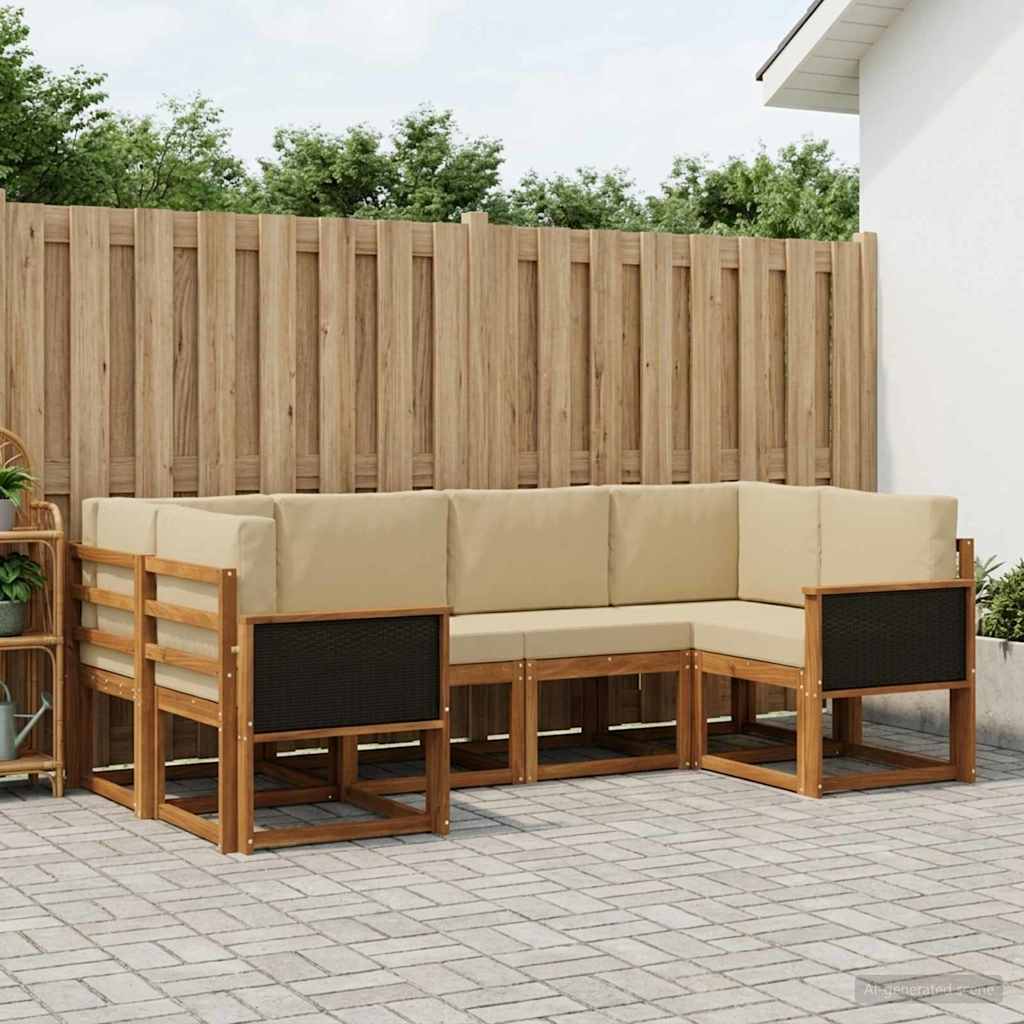 Ensemble de canapés d'extérieur 6 pcs Naturel et Beige - XIOS