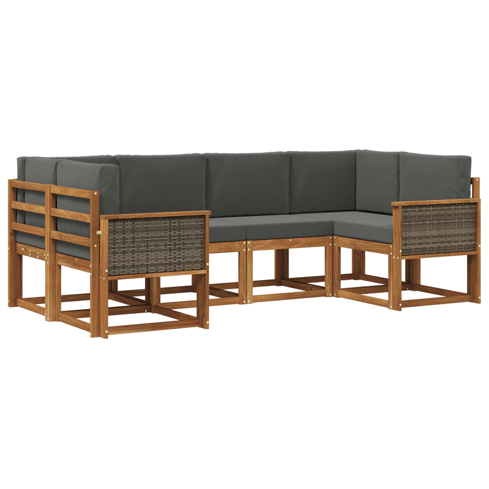 Ensemble de canapés d'extérieur 6 pcs Naturel et Anthracite - XIOS