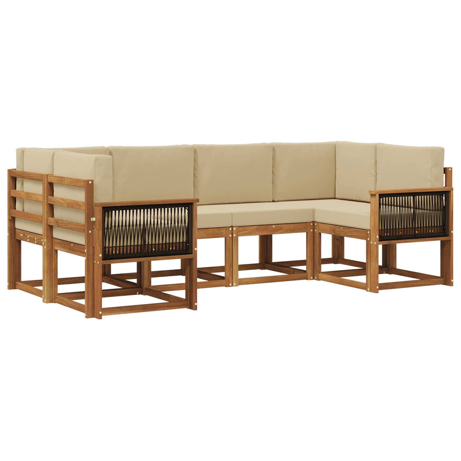 Ensemble de canapés d'extérieur 6 pcs Naturel et Beige - XIOS