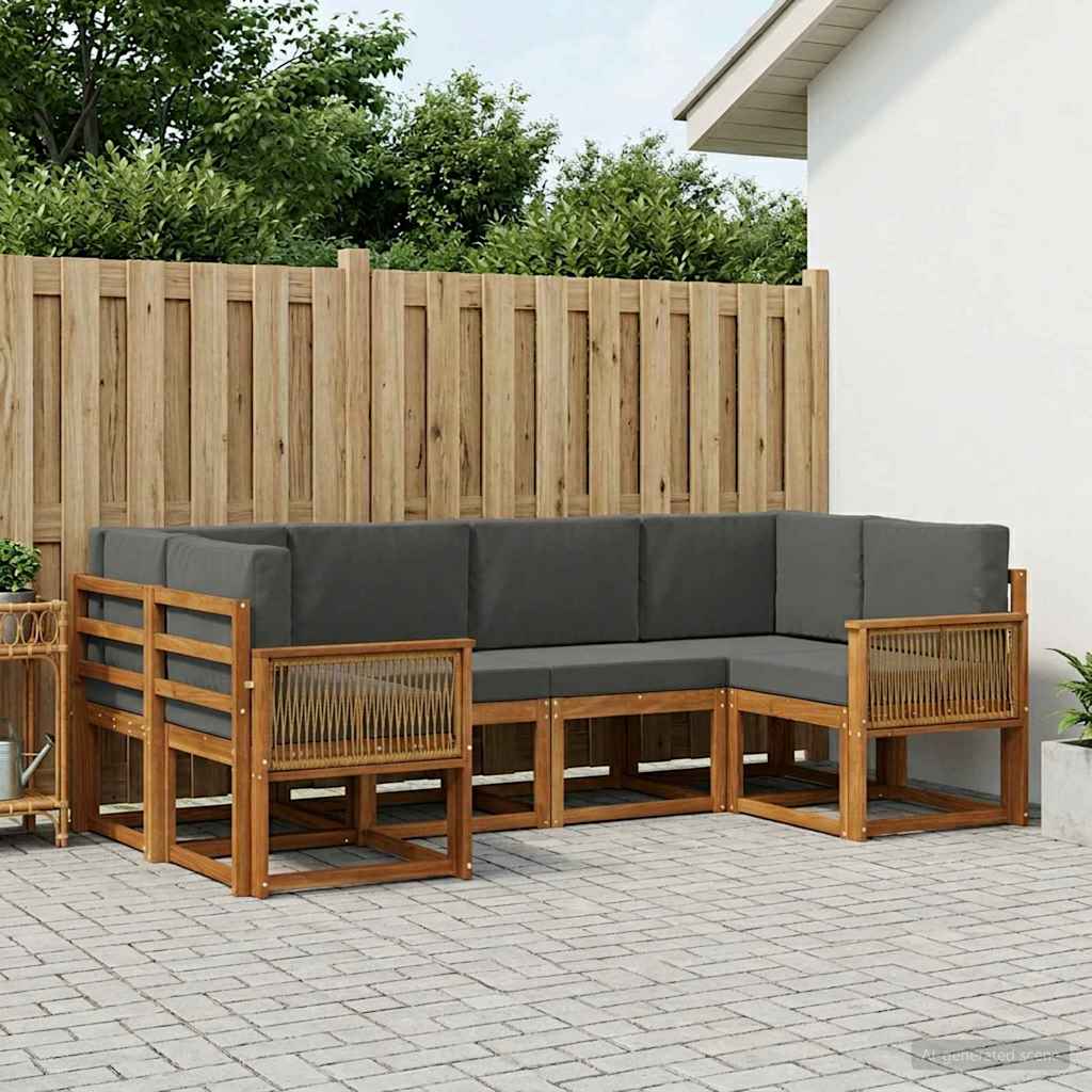 Ensemble de canapés d'extérieur 6 pcs Naturel et Anthracite - XIOS