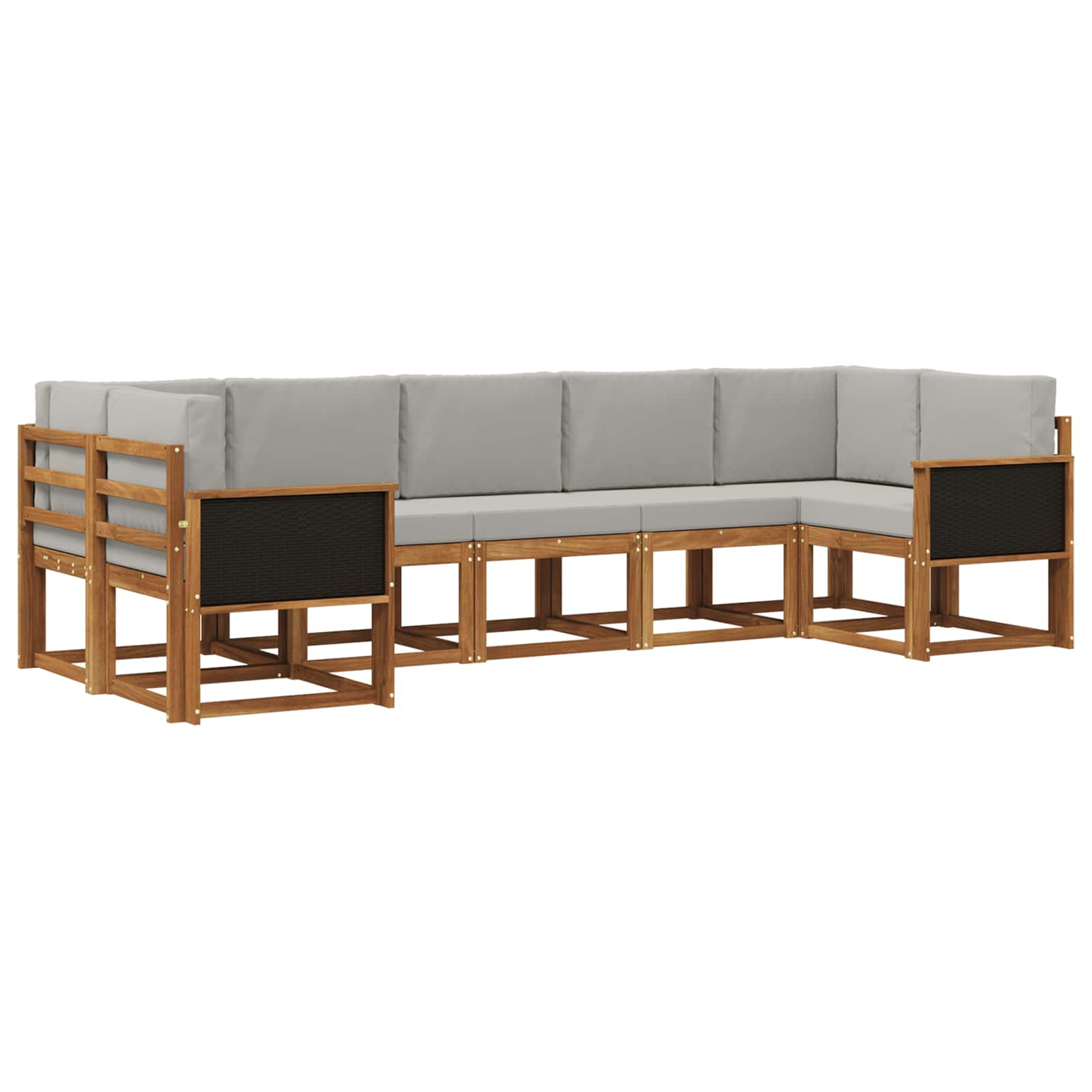 Ensemble de canapés d'extérieur 7 pcs Naturel et gris clair - XIOS