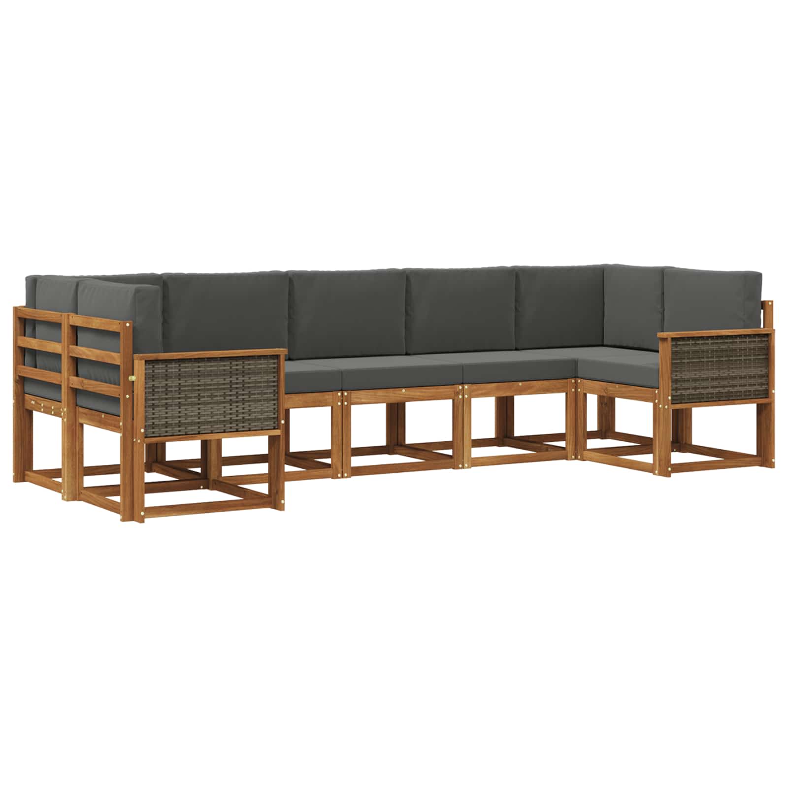 Ensemble de canapés d'extérieur 7 pcs Naturel et Anthracite - XIOS