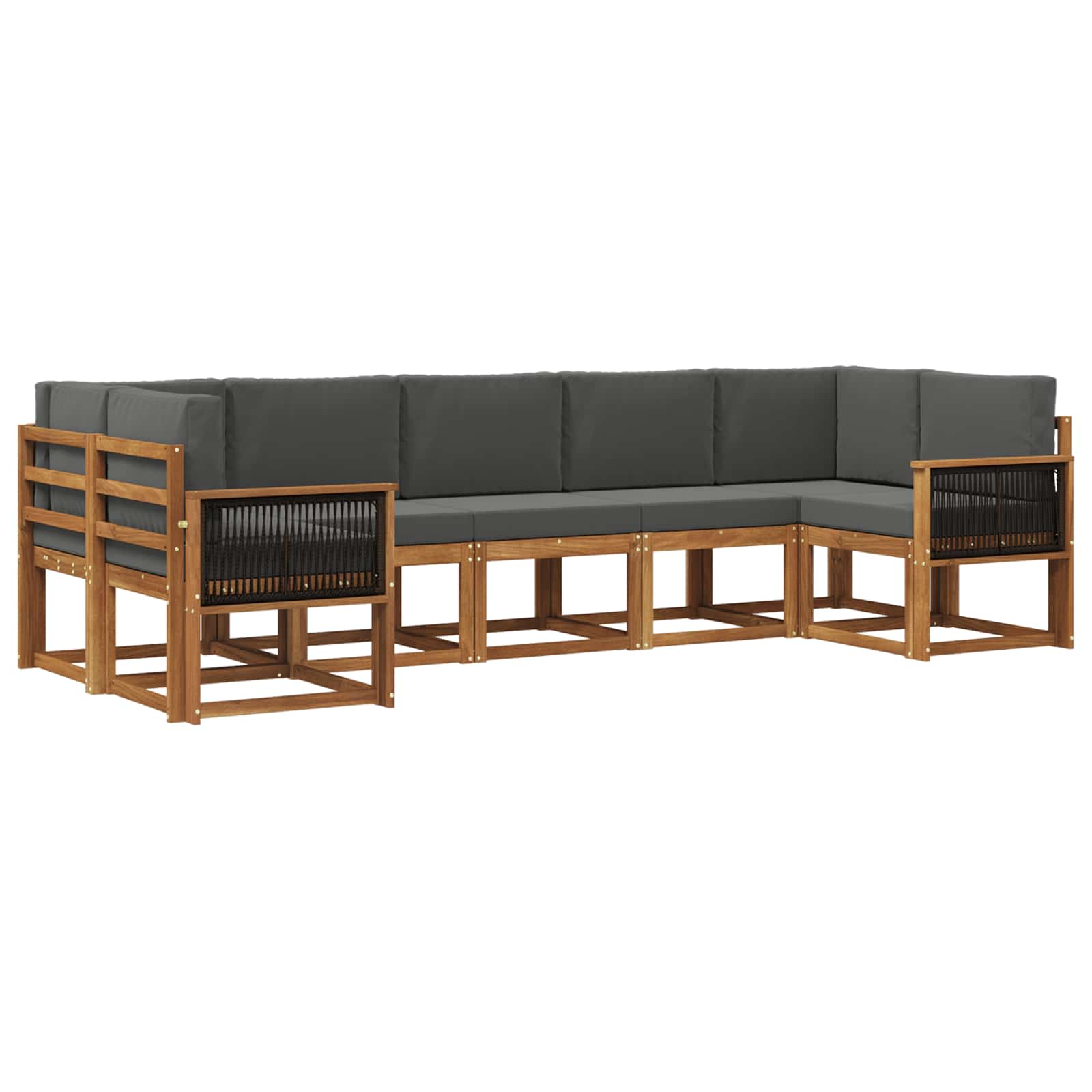Ensemble de canapés d'extérieur 7 pcs Naturel et Anthracite - XIOS