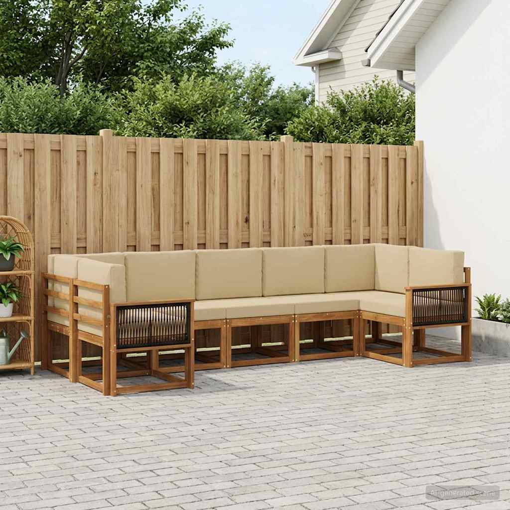 Ensemble de canapés d'extérieur 7 pcs Naturel et Beige - XIOS