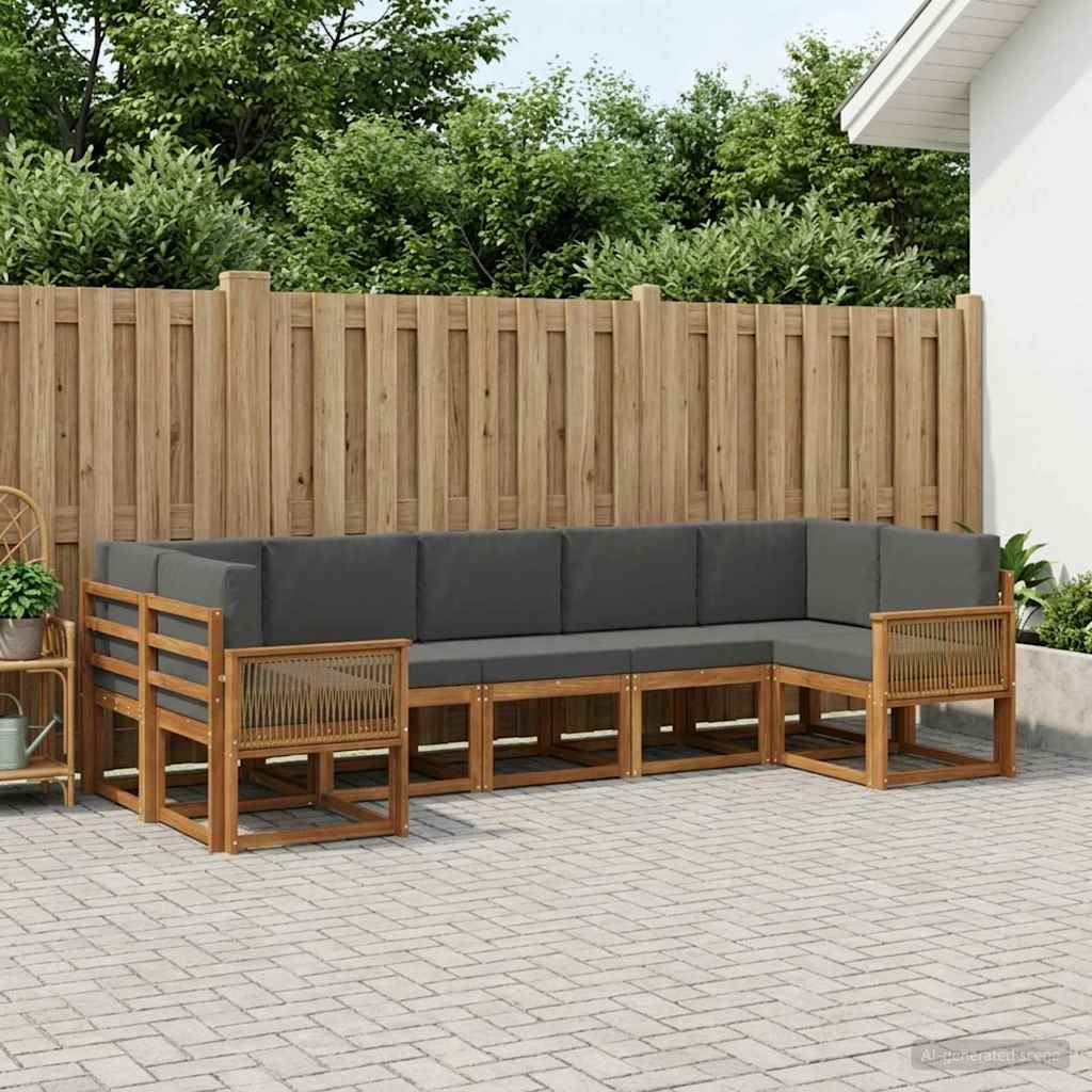 Ensemble de canapés d'extérieur 7 pcs Naturel et Anthracite - XIOS