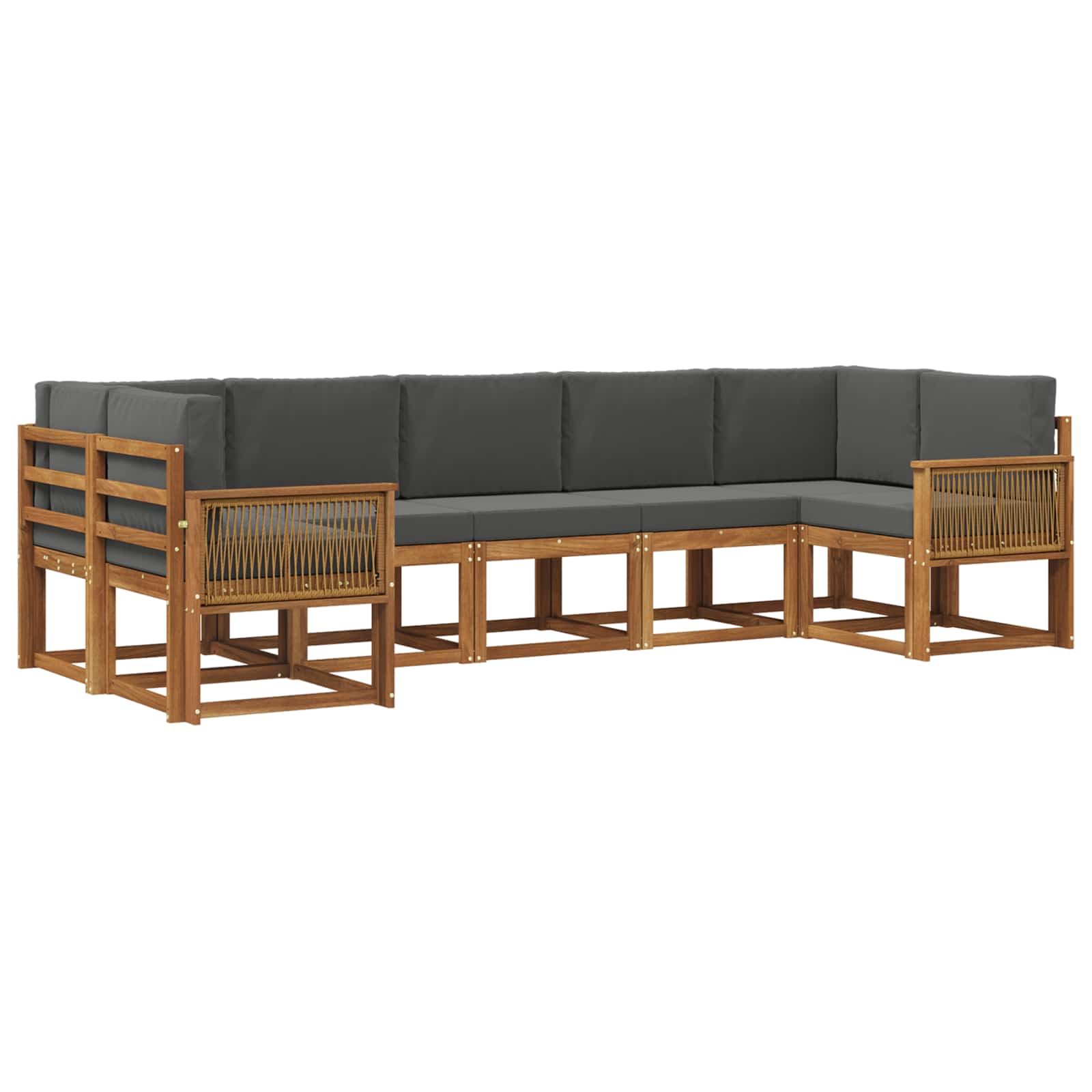 Ensemble de canapés d'extérieur 7 pcs Naturel et Anthracite - XIOS