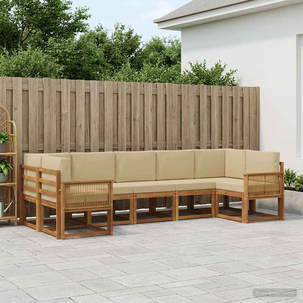 Ensemble de canapés d'extérieur 7 pcs Naturel et Beige - XIOS