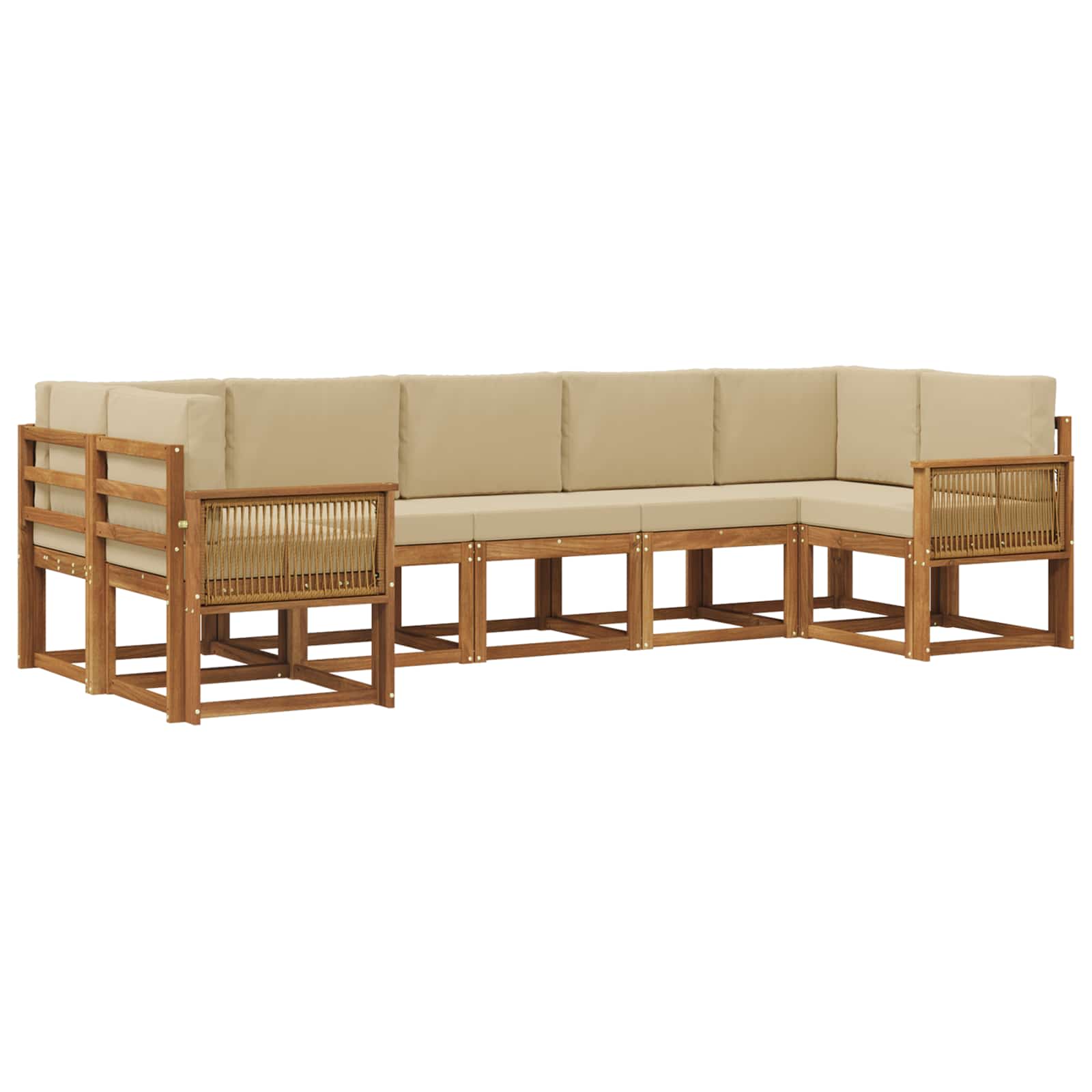 Ensemble de canapés d'extérieur 7 pcs Naturel et Beige - XIOS