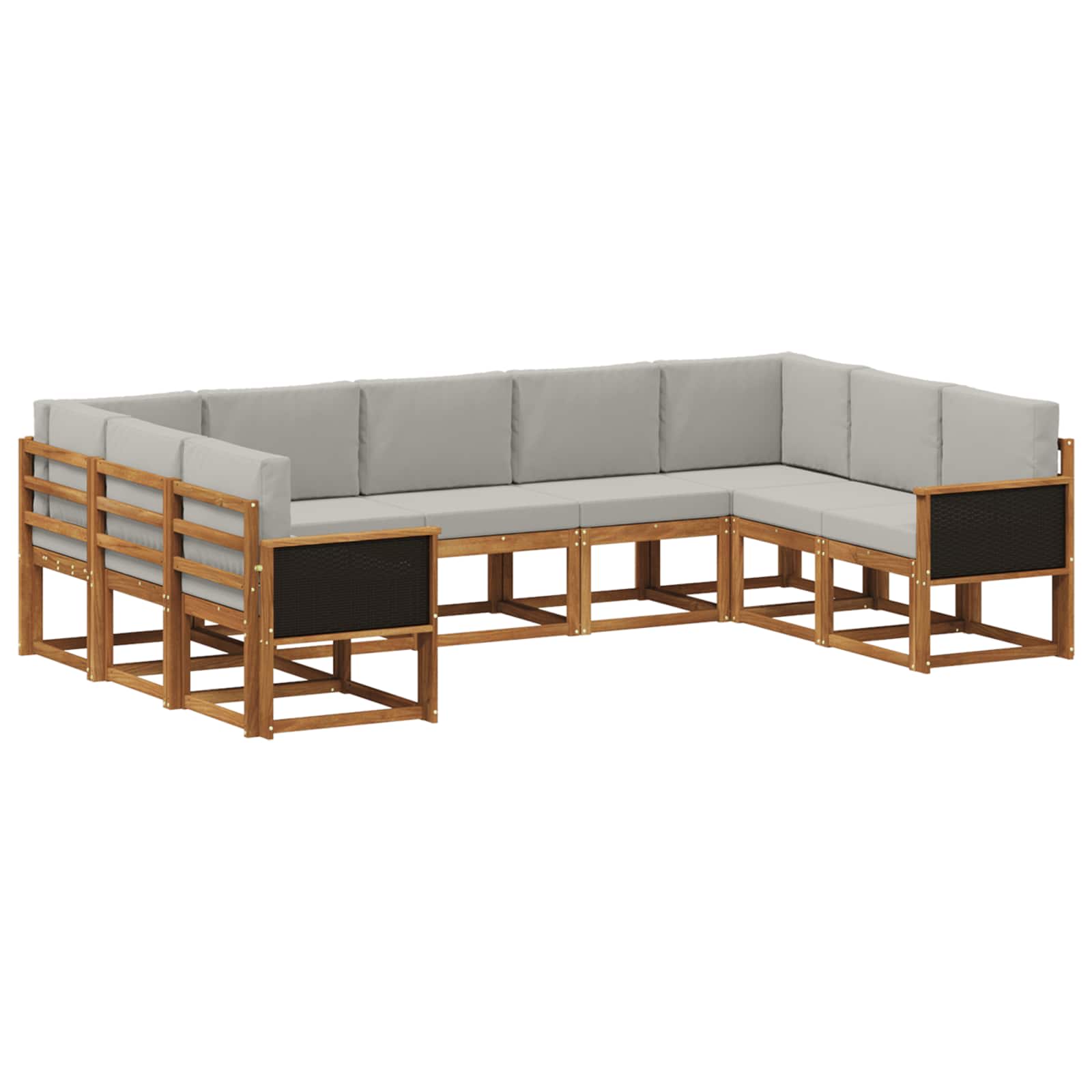 Ensemble de canapés d'extérieur 9 pcs Naturel et gris clair - XIOS