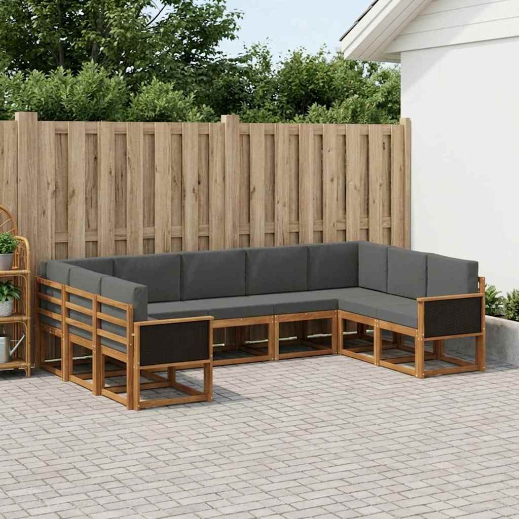 Ensemble de canapés d'extérieur 9 pcs Naturel et Anthracite - XIOS