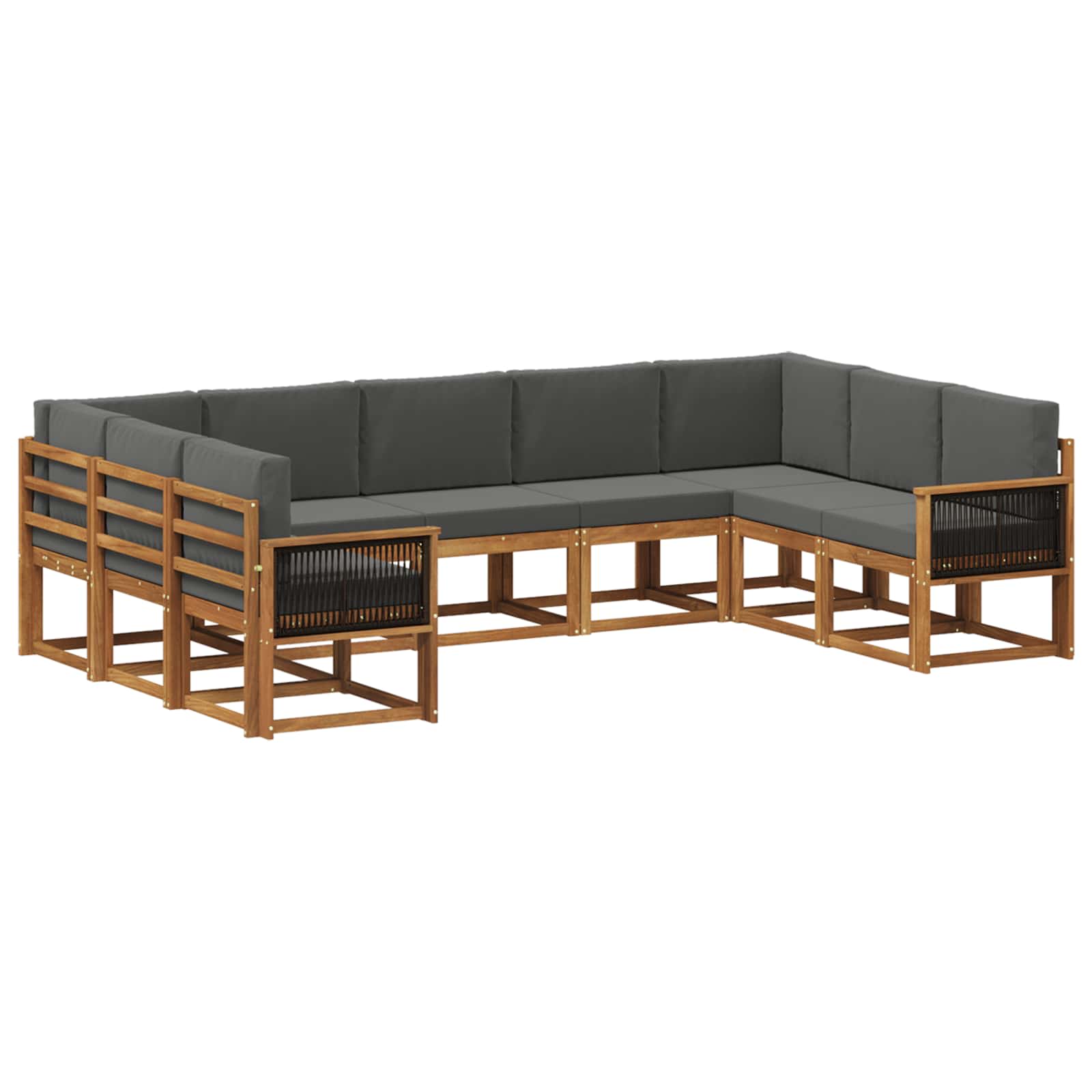 Ensemble de canapés d'extérieur 9 pcs Naturel et Anthracite - XIOS