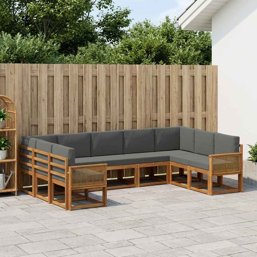 Ensemble de canapés d'extérieur 9 pcs Naturel et Anthracite - XIOS