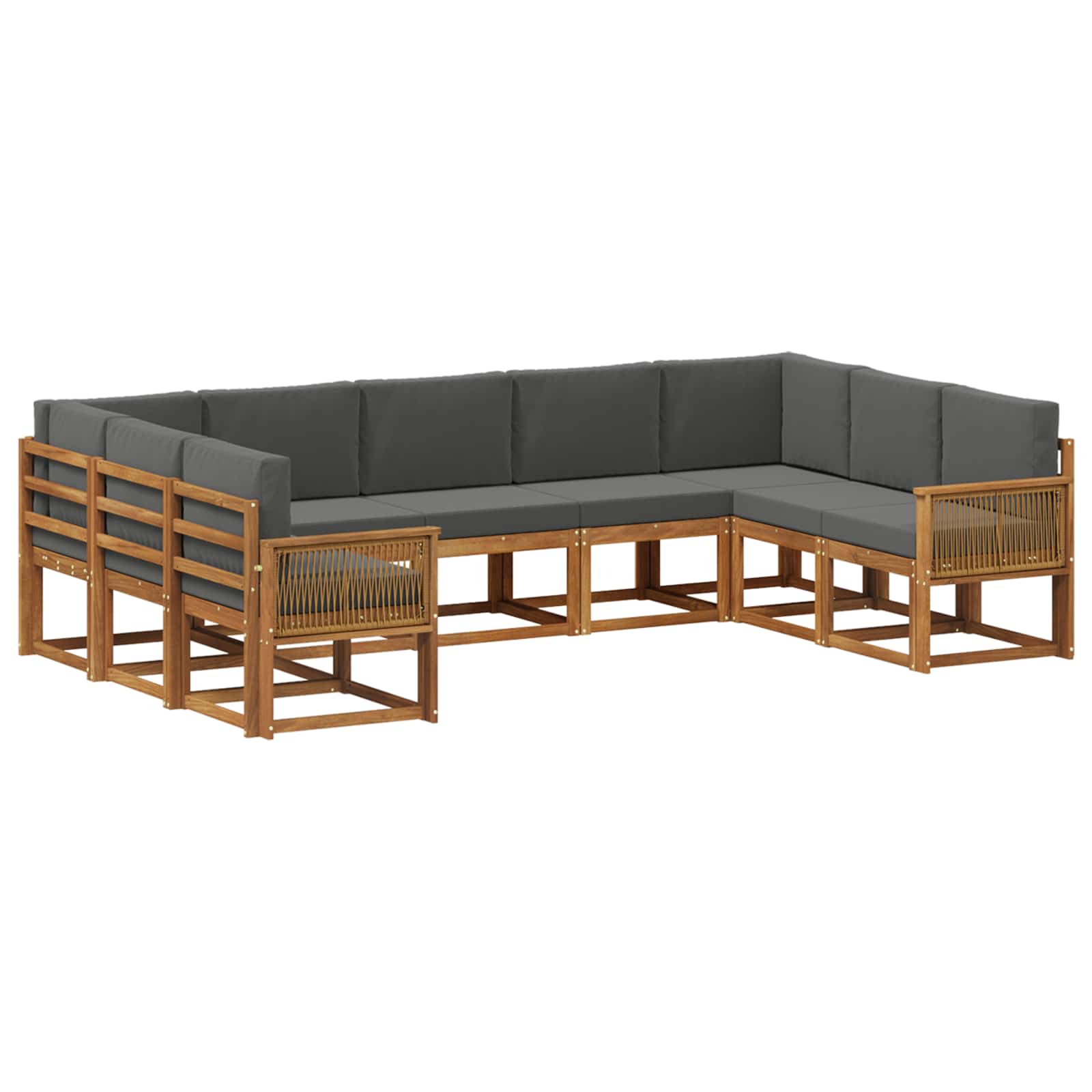 Ensemble de canapés d'extérieur 9 pcs Naturel et Anthracite - XIOS