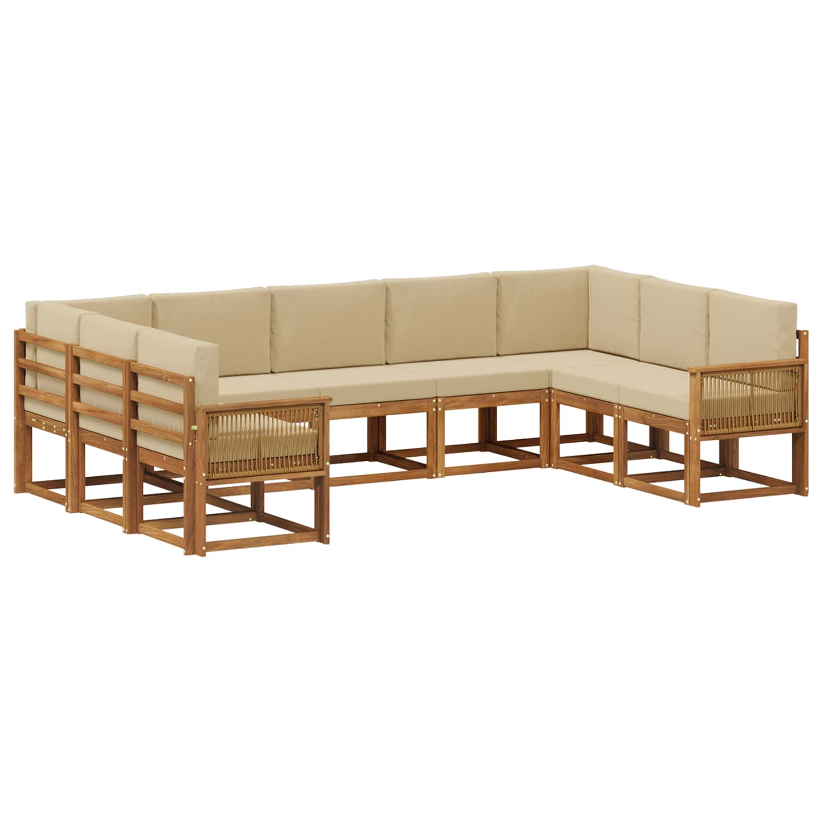 Ensemble de canapés d'extérieur 9 pcs Naturel et Beige - XIOS