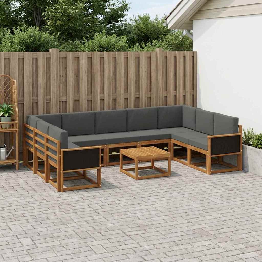 Ensemble de canapés d'extérieur 10 pcs Naturel et Anthracite - XIOS