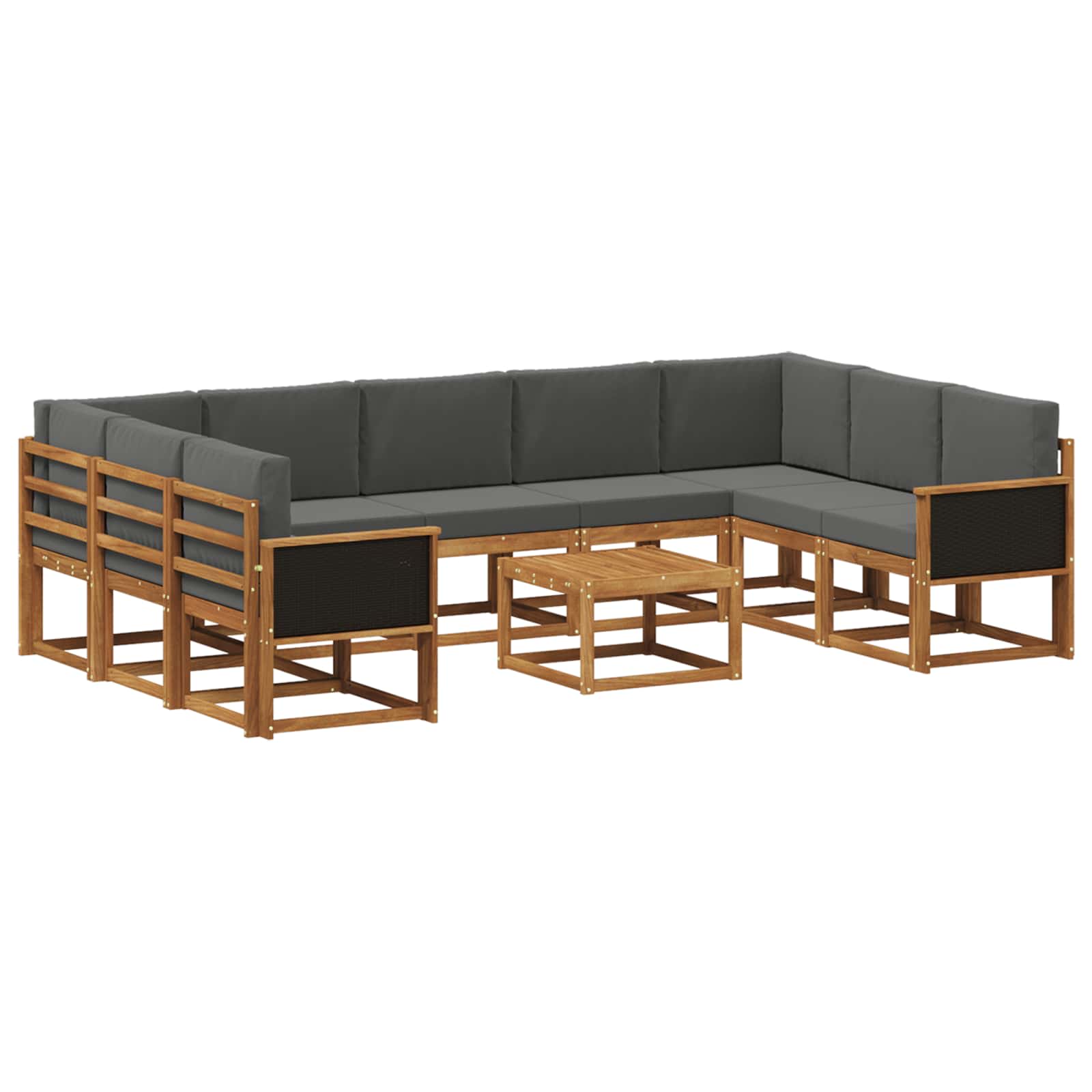 Ensemble de canapés d'extérieur 10 pcs Naturel et Anthracite - XIOS