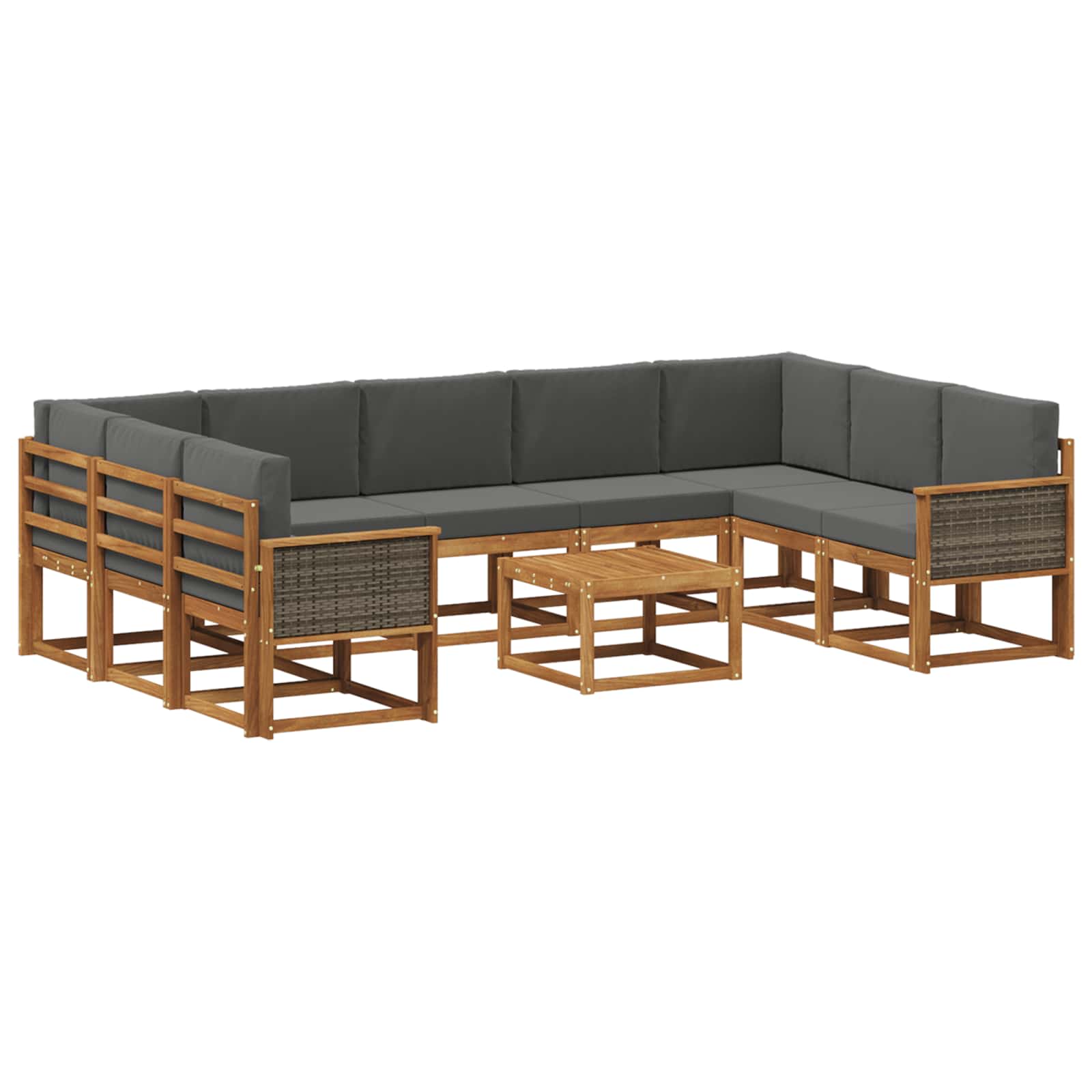 Ensemble de canapés d'extérieur 10 pcs Naturel et Anthracite - XIOS