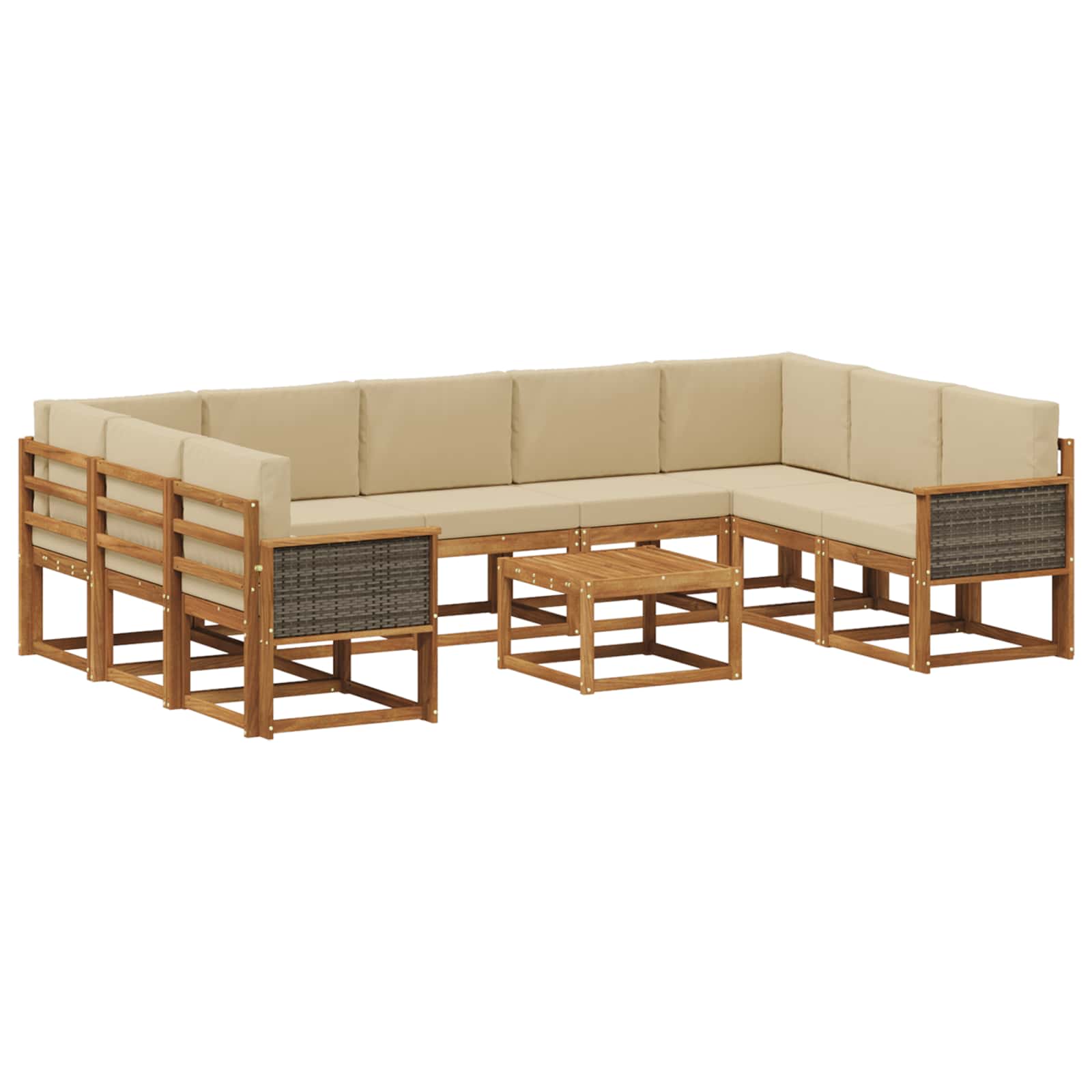 Ensemble de canapés d'extérieur 10 pcs Naturel et Beige - XIOS