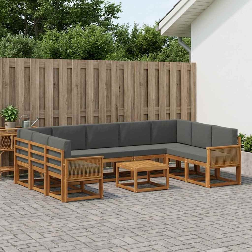 Ensemble de canapés d'extérieur 10 pcs Naturel et Anthracite - XIOS