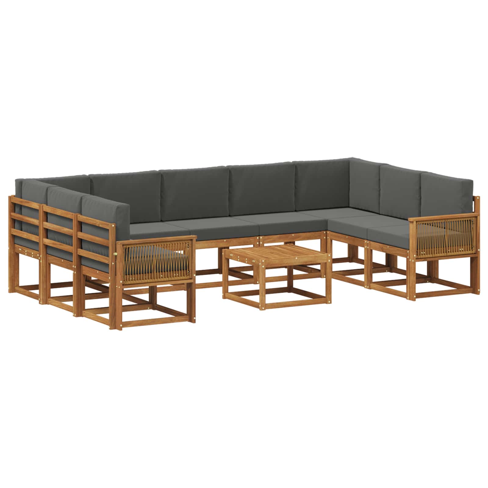 Ensemble de canapés d'extérieur 10 pcs Naturel et Anthracite - XIOS