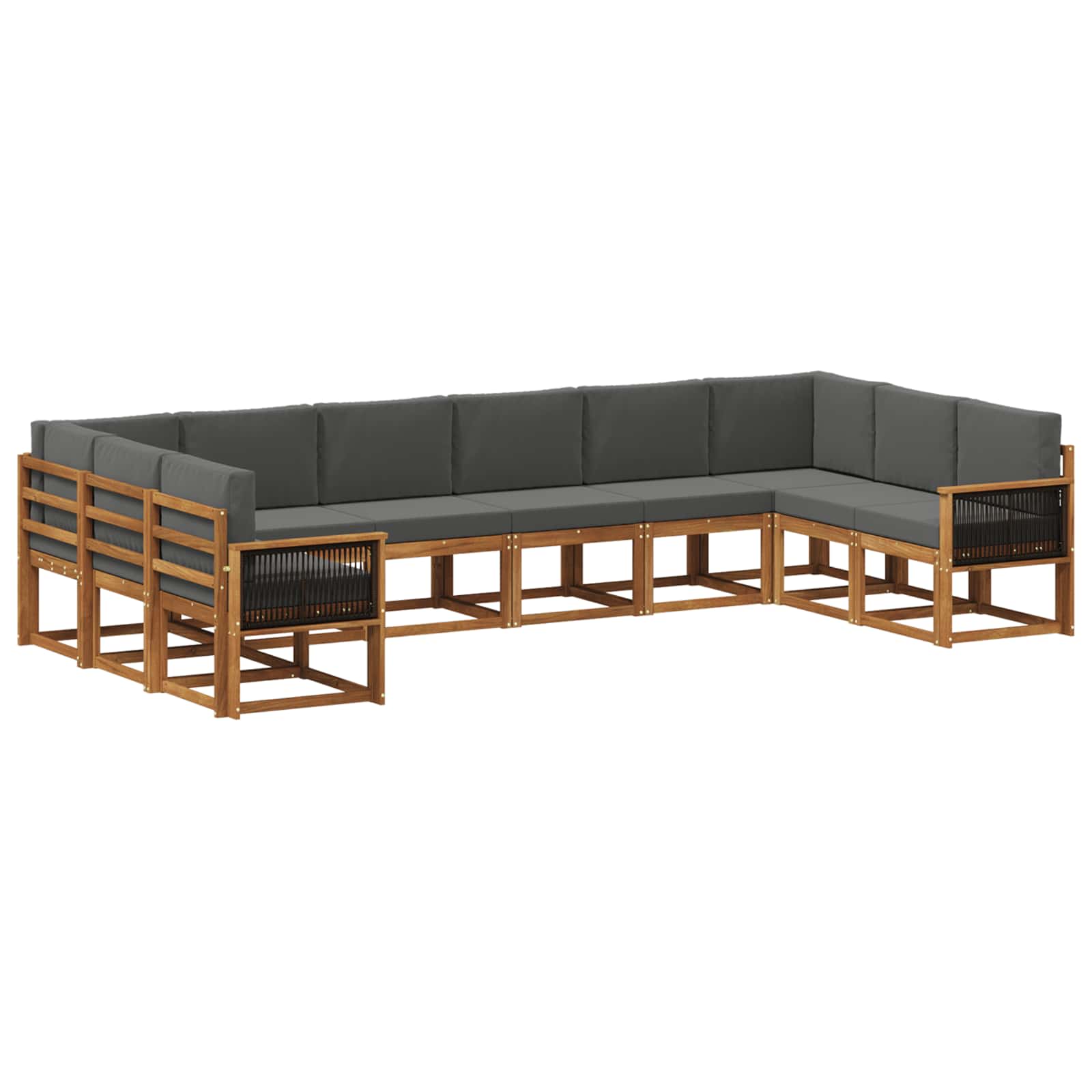 Ensemble de canapés d'extérieur 10 pcs Naturel et Anthracite - XIOS