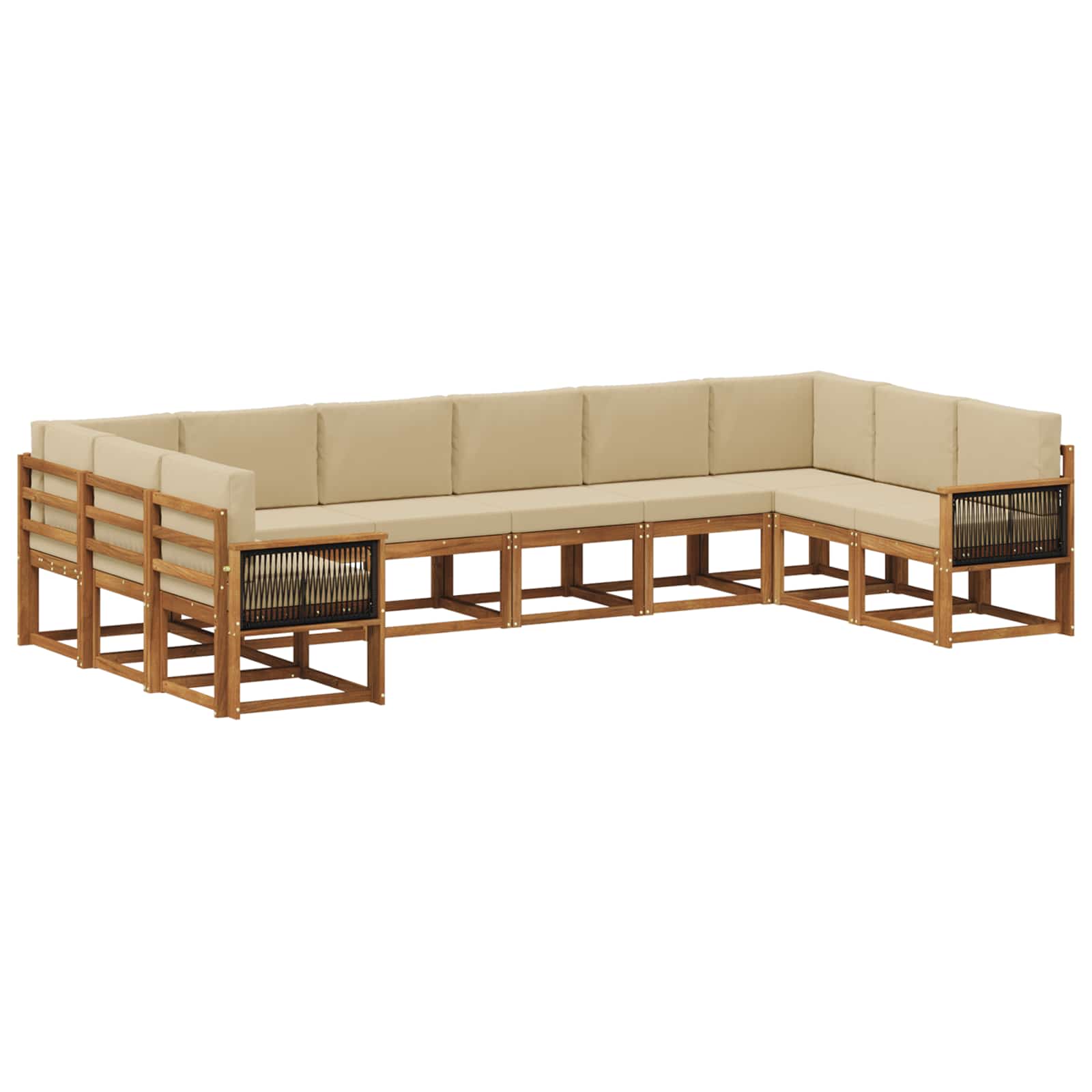 Ensemble de canapés d'extérieur 10 pcs Naturel et Beige - XIOS