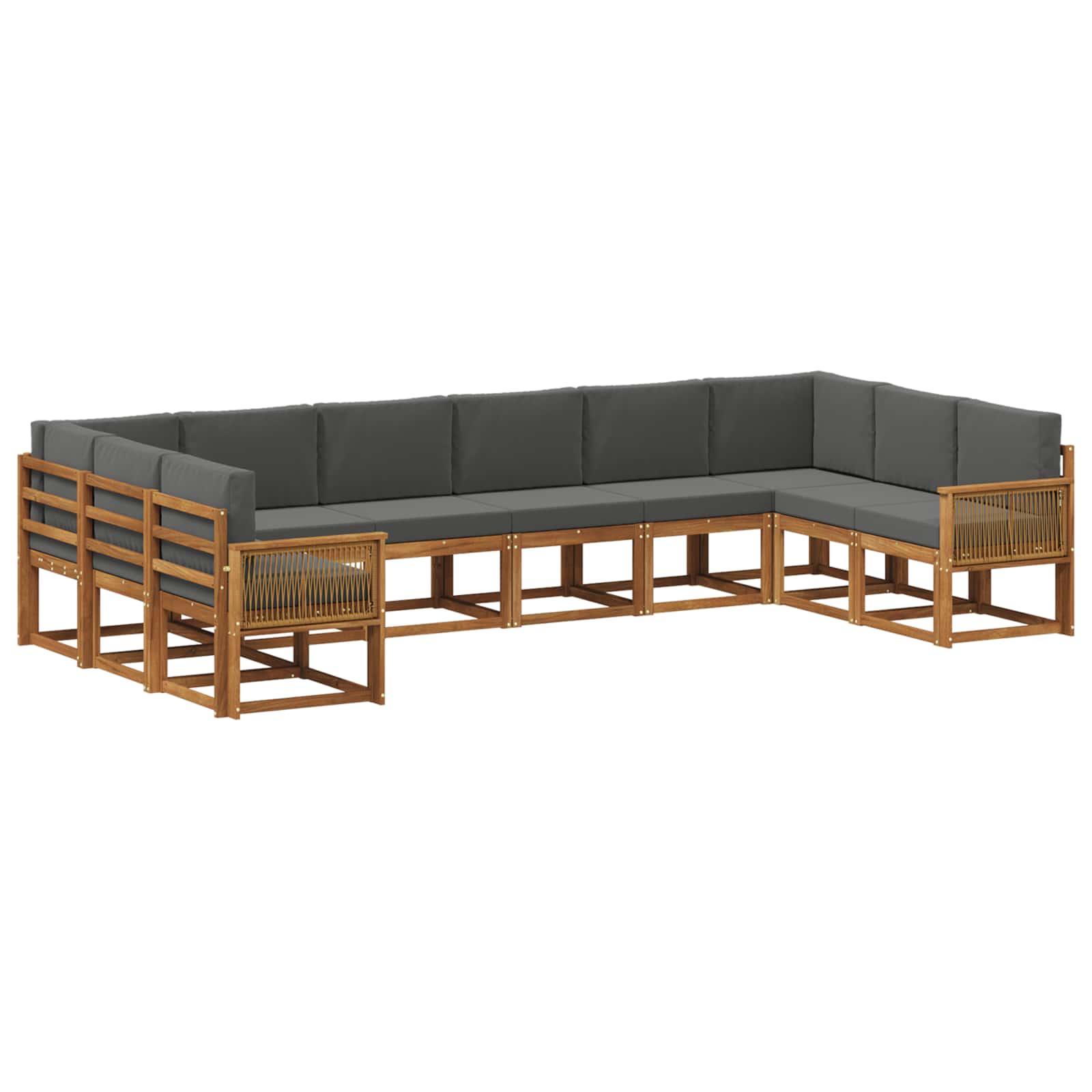 Ensemble de canapés d'extérieur 10 pcs Naturel et Anthracite - XIOS