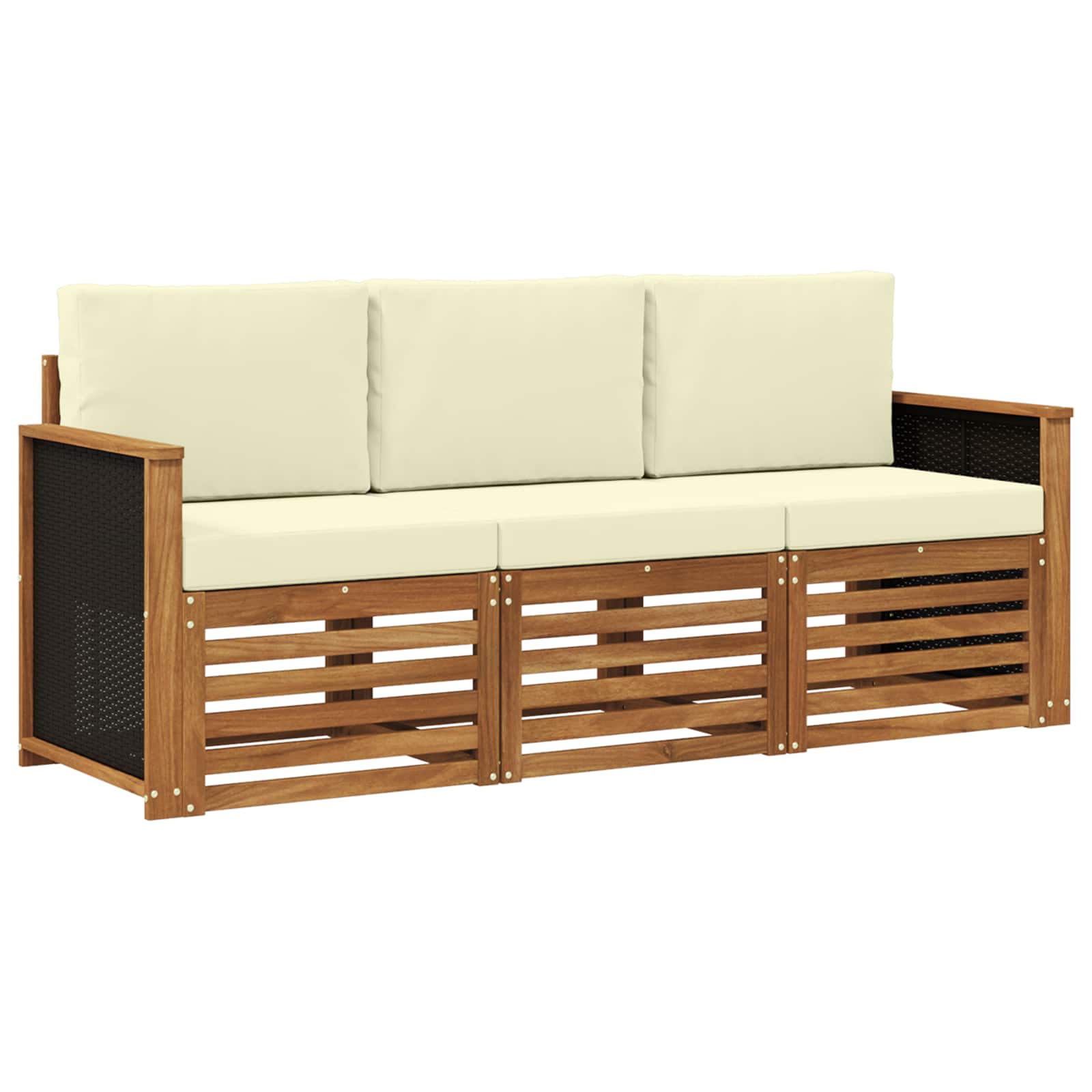 Ensembles de canapés avec coussin 3 pcs Bois d'Acacia Massif - XIOS