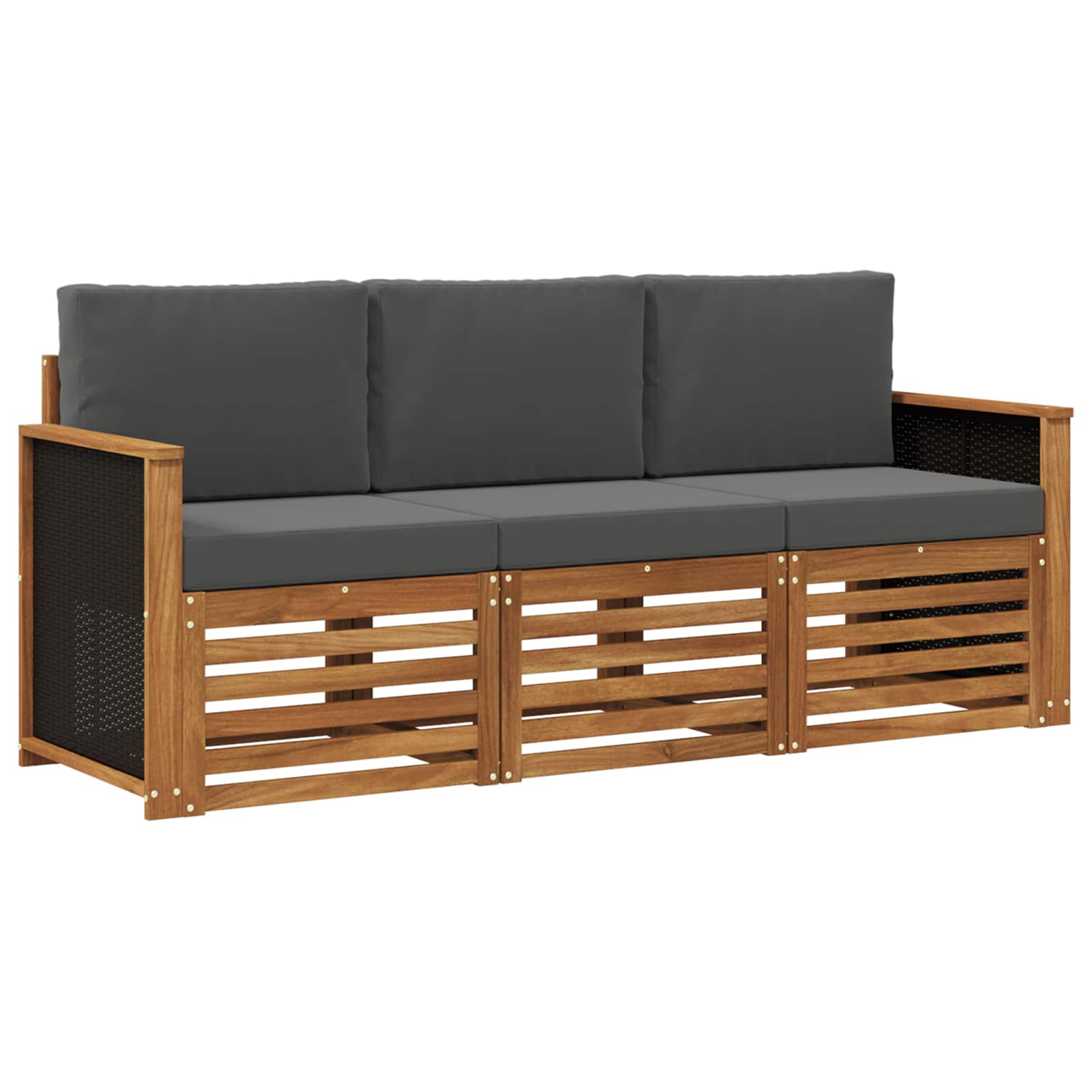 Ensembles de canapés avec coussin 3 pcs Bois d'Acacia Massif - XIOS