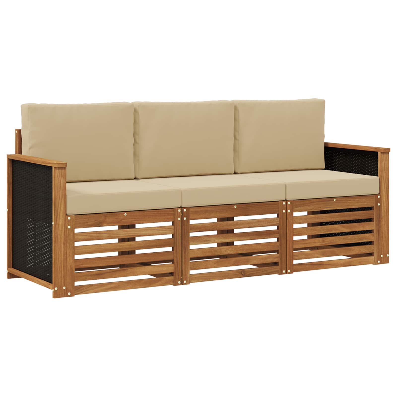 Ensembles de canapés avec coussin 3 pcs Bois d'Acacia Massif - XIOS