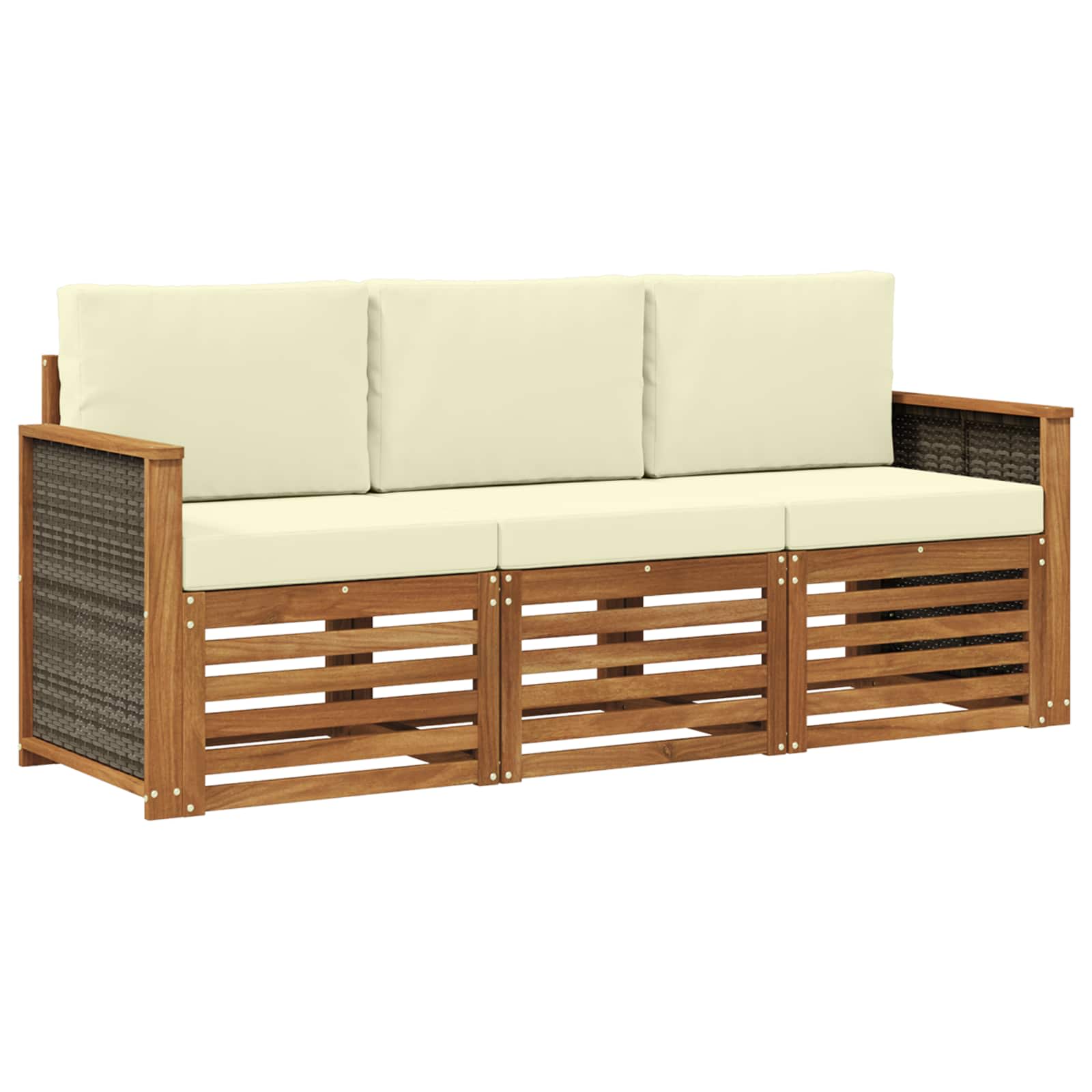 Ensembles de canapés avec coussin 3 pcs Bois d'Acacia Massif - XIOS