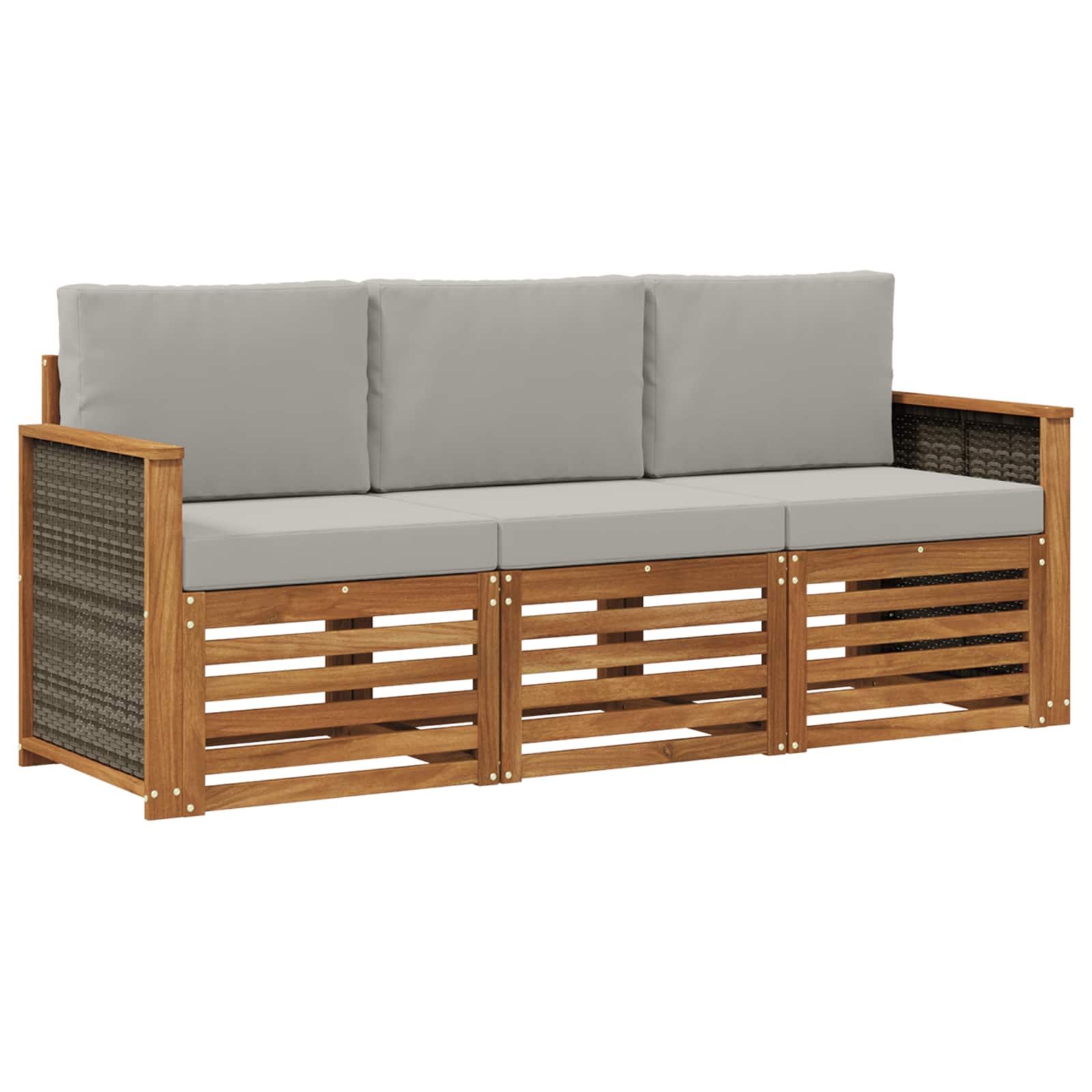 Ensembles de canapés avec coussin 3 pcs Bois d'Acacia Massif - XIOS