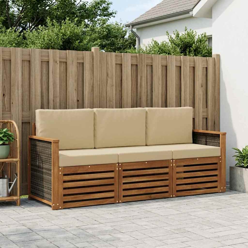 Ensembles de canapés avec coussin 3 pcs Bois d'Acacia Massif - XIOS