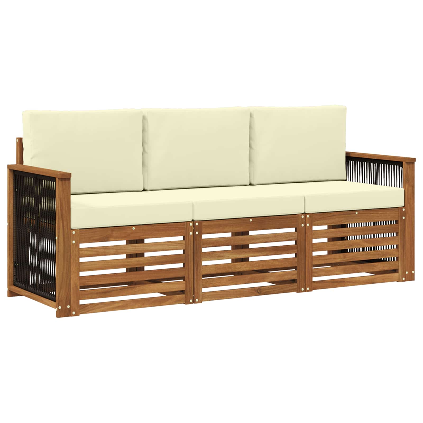 Ensembles de canapés avec coussin 3 pcs Bois d'Acacia Massif - XIOS