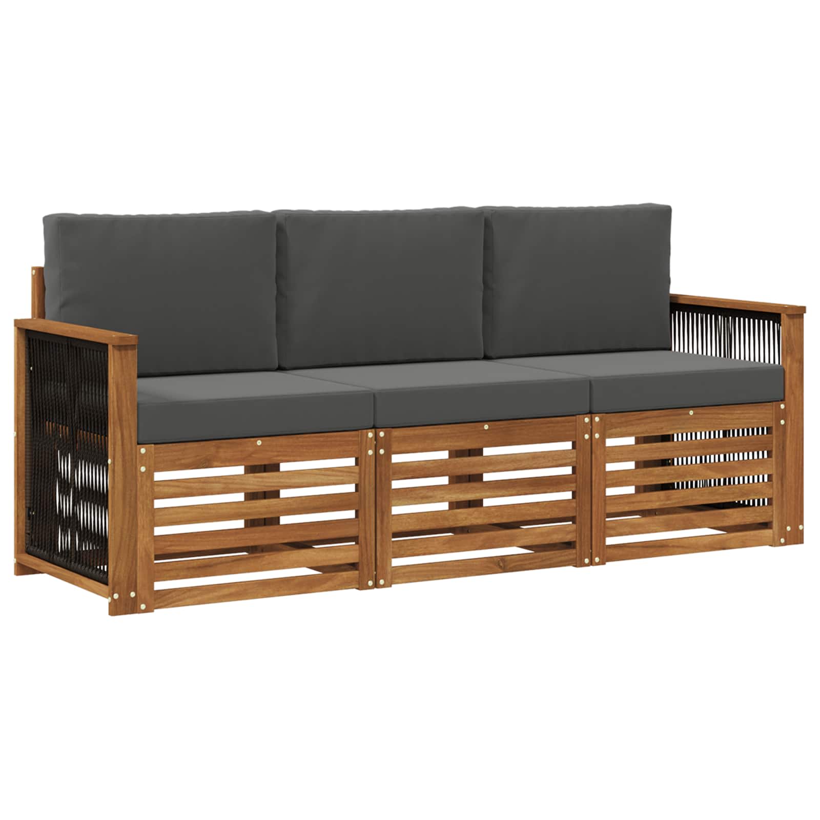 Ensembles de canapés avec coussin 3 pcs Bois d'Acacia Massif - XIOS