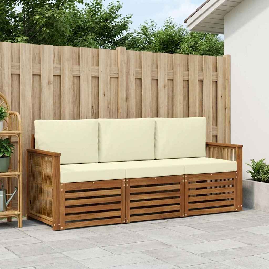 Ensembles de canapés avec coussin 3 pcs Bois d'Acacia Massif - XIOS