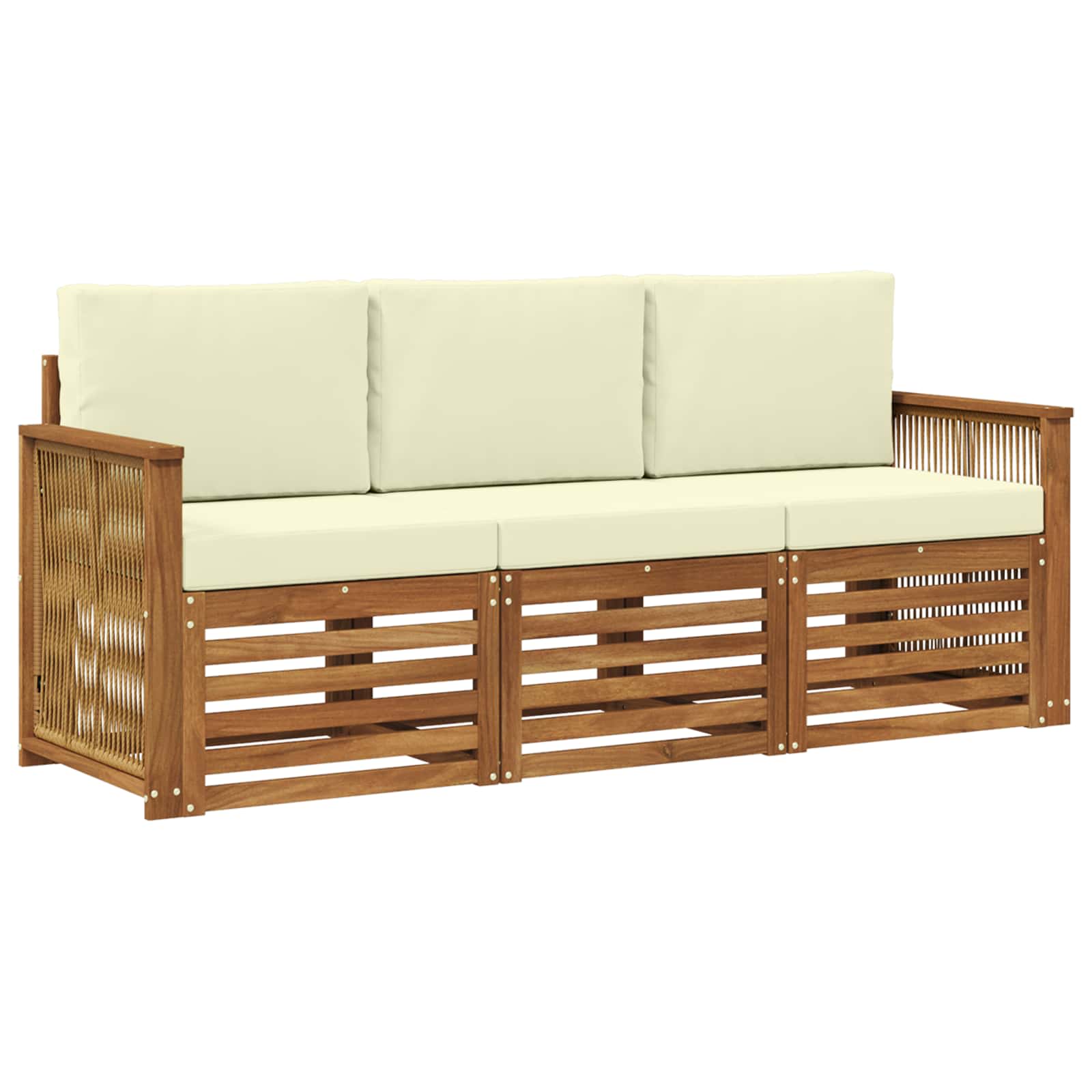 Ensembles de canapés avec coussin 3 pcs Bois d'Acacia Massif - XIOS