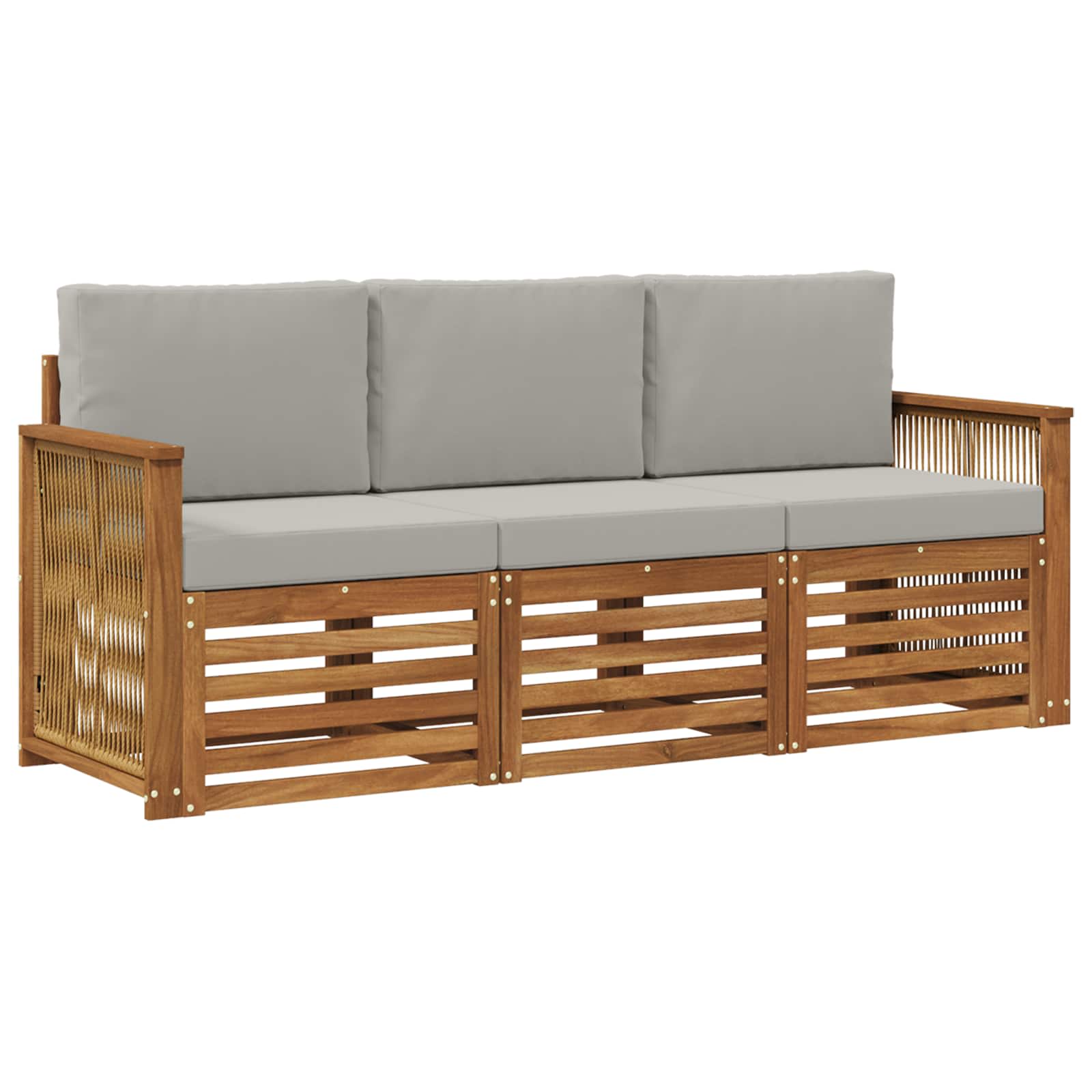 Ensembles de canapés avec coussin 3 pcs Bois d'Acacia Massif - XIOS