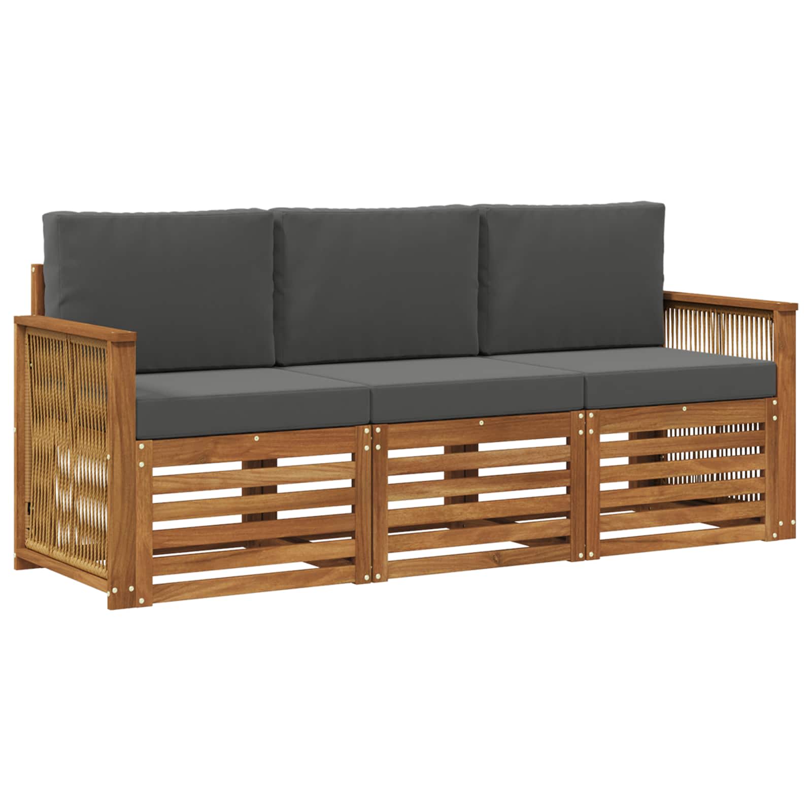 Ensembles de canapés avec coussin 3 pcs Bois d'Acacia Massif - XIOS