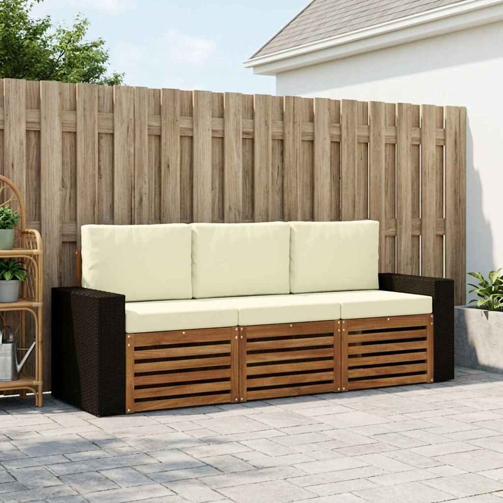 Ensembles de canapés avec coussin 3 pcs Bois d'Acacia Massif - XIOS