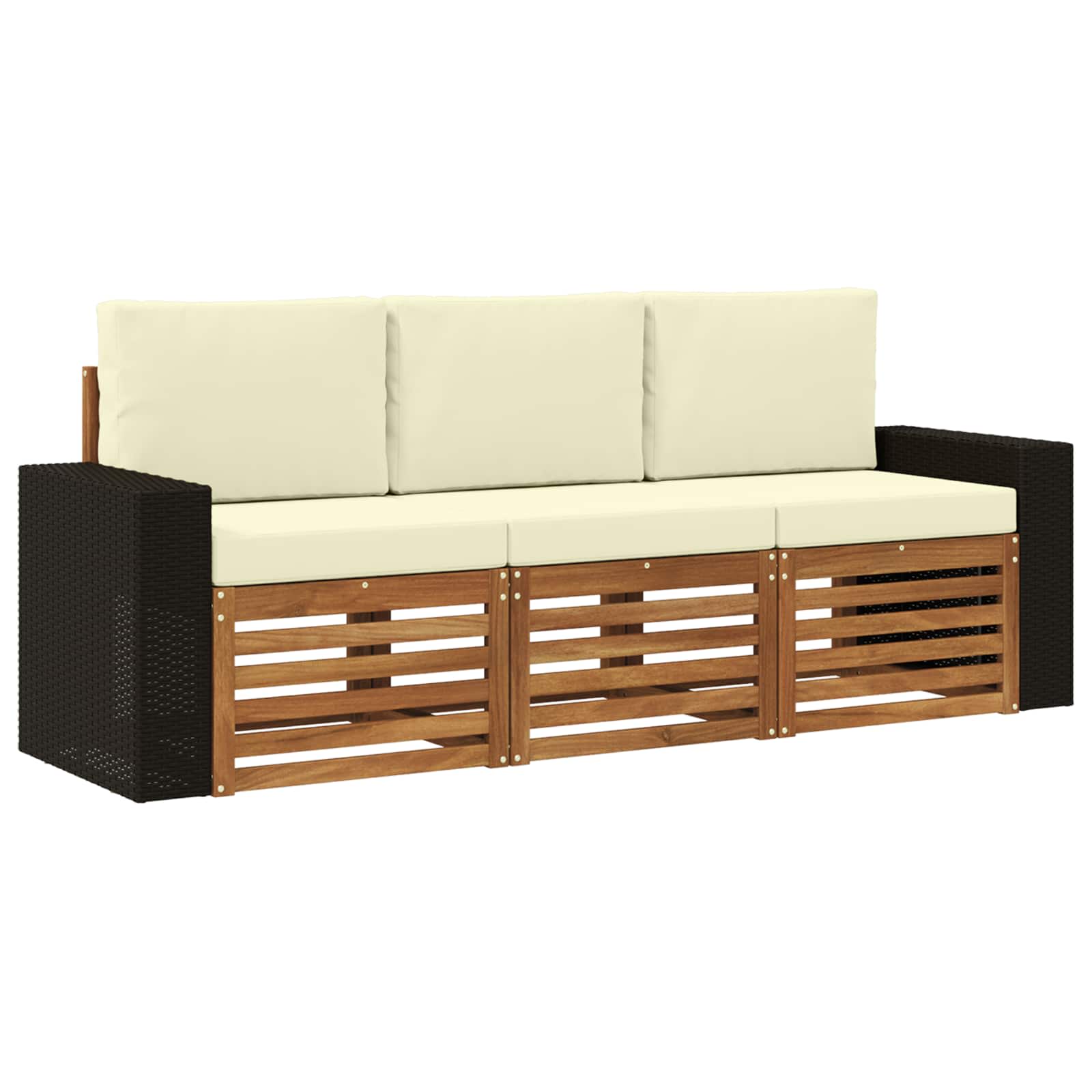 Ensembles de canapés avec coussin 3 pcs Bois d'Acacia Massif - XIOS