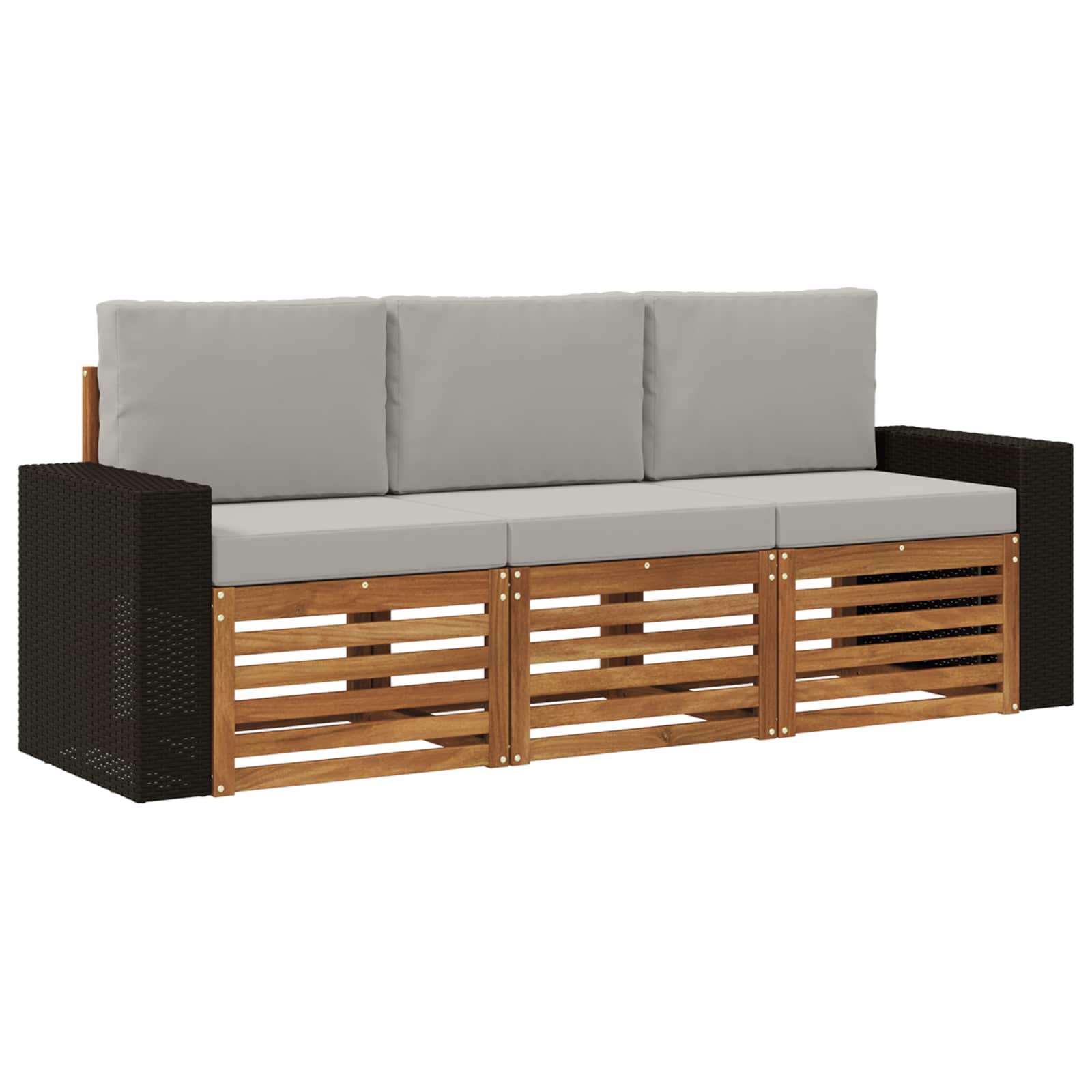 Ensembles de canapés avec coussin 3 pcs Bois d'Acacia Massif - XIOS