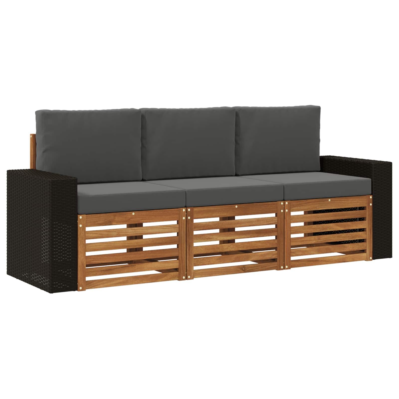 Ensembles de canapés avec coussin 3 pcs Bois d'Acacia Massif - XIOS