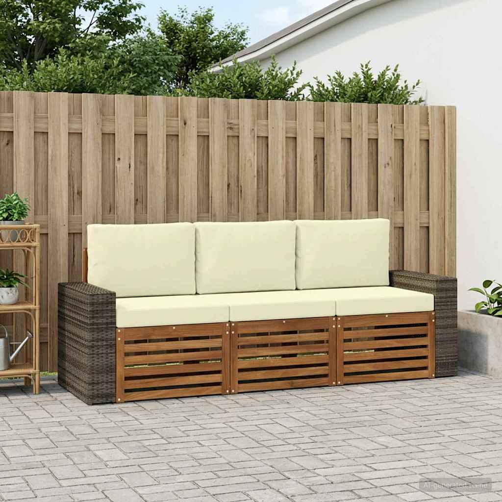 Ensembles de canapés 3 pc Bois d'Acacia Massif
