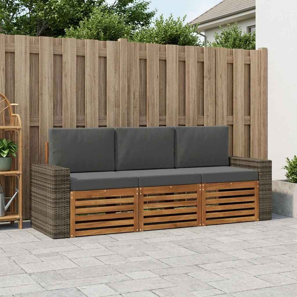 Ensembles de canapés avec coussin 3 pcs Bois d'Acacia Massif - XIOS