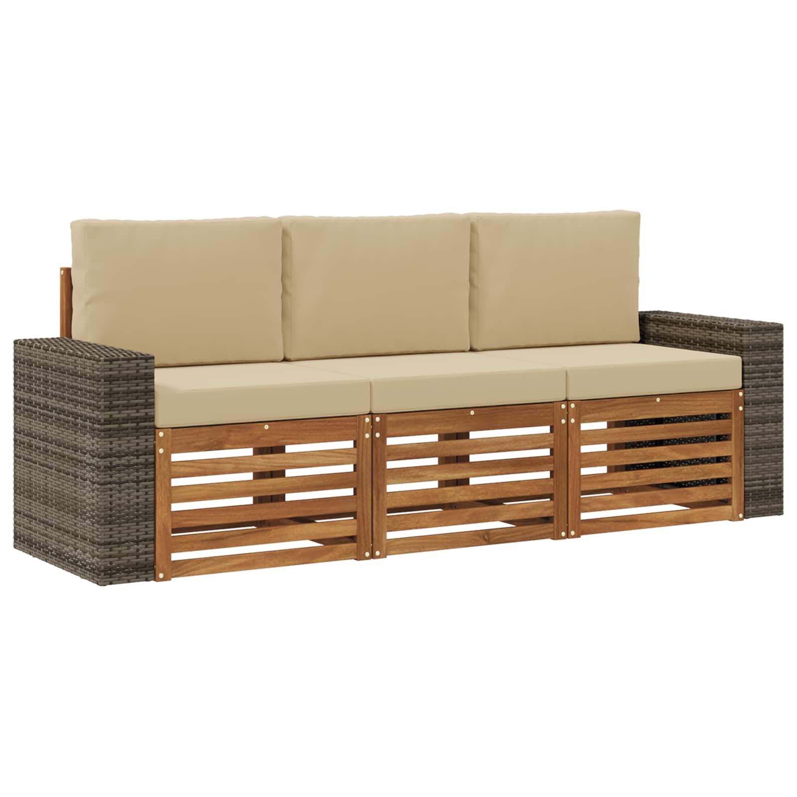 Ensembles de canapés avec coussin 3 pcs Bois d'Acacia Massif - XIOS