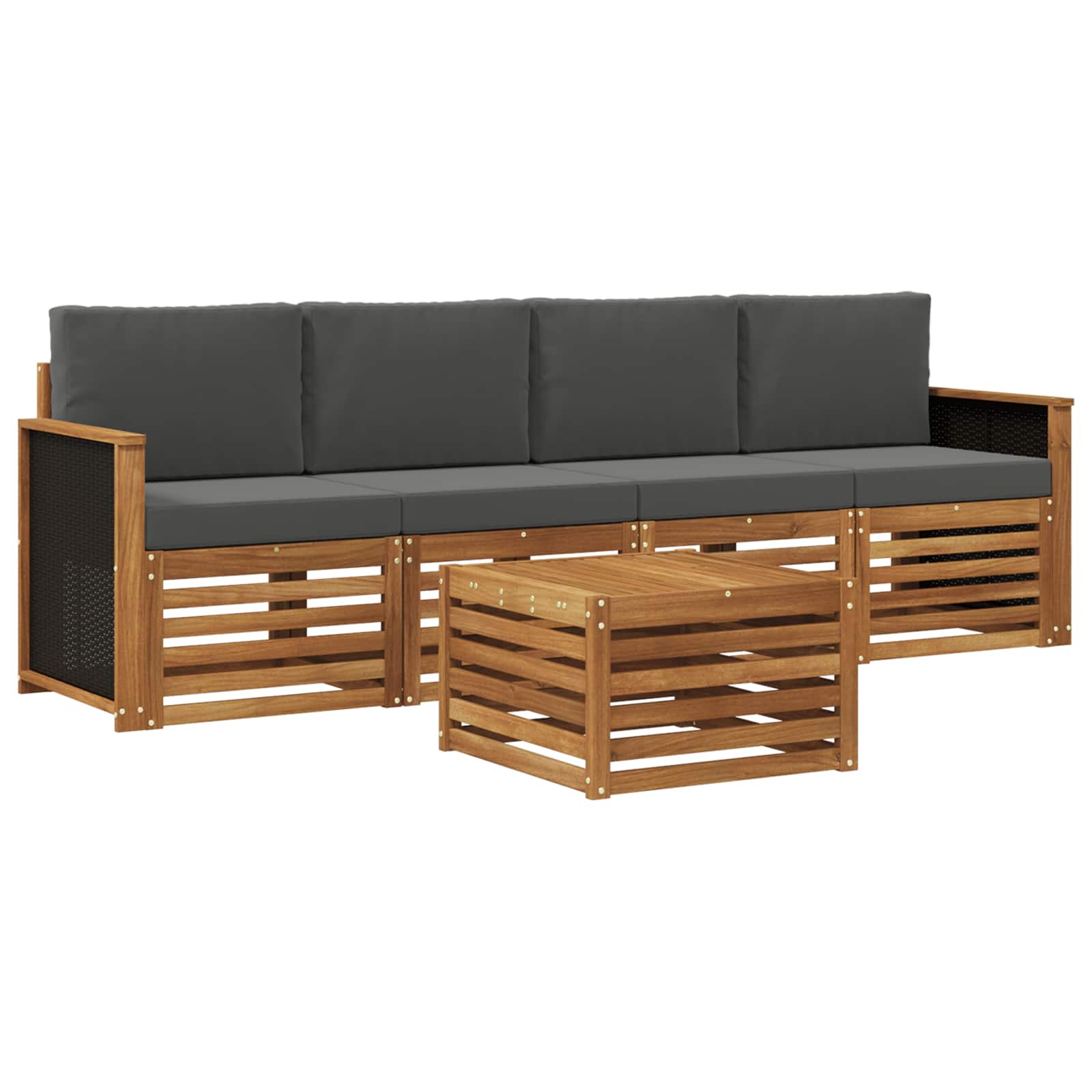 Ensemble de canapés d'extérieur 5 pcs Naturel et Anthracite - XIOS