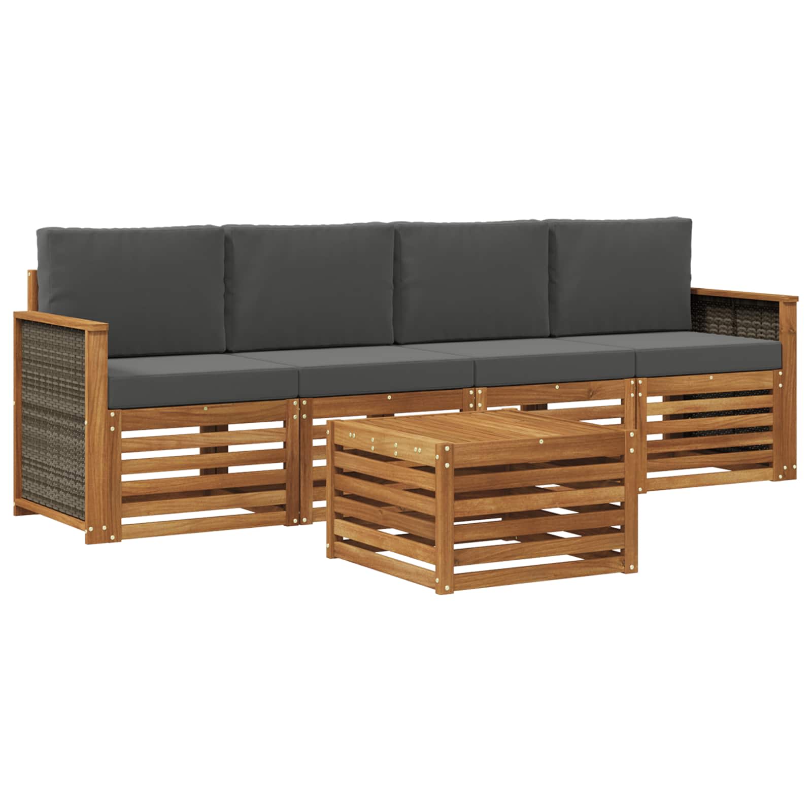 Ensemble de canapés d'extérieur 5 pcs Naturel et Anthracite - XIOS