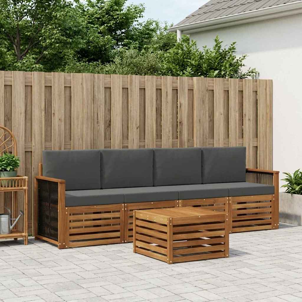 Ensemble de canapés d'extérieur 5 pcs Naturel et Anthracite - XIOS