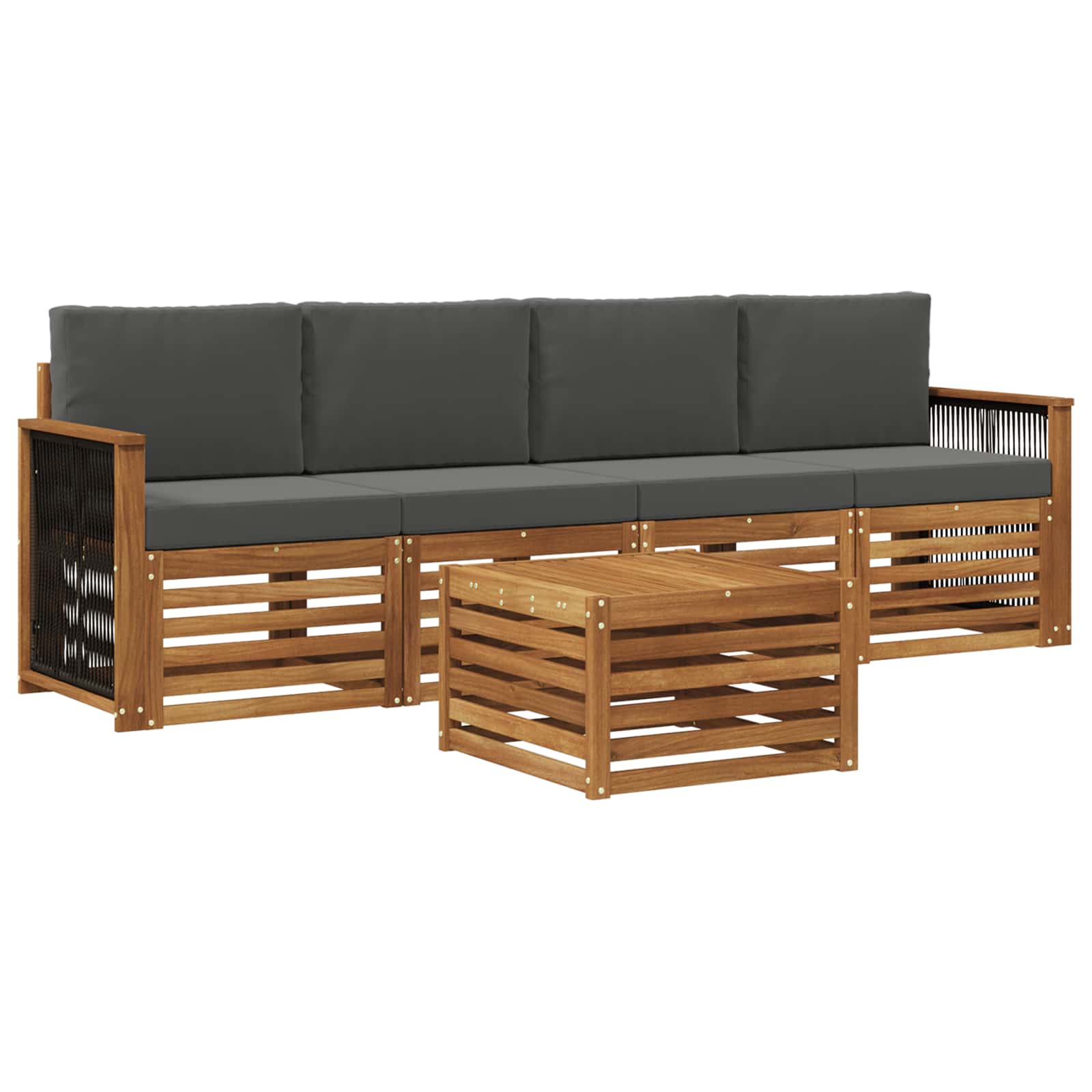 Ensemble de canapés d'extérieur 5 pcs Naturel et Anthracite - XIOS